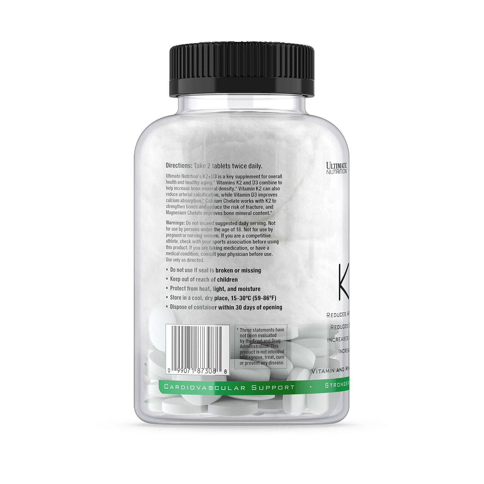 Vitamin K2 + D3 Vitality for Healthy Bone Strength, with Calcium (120 Tablets)