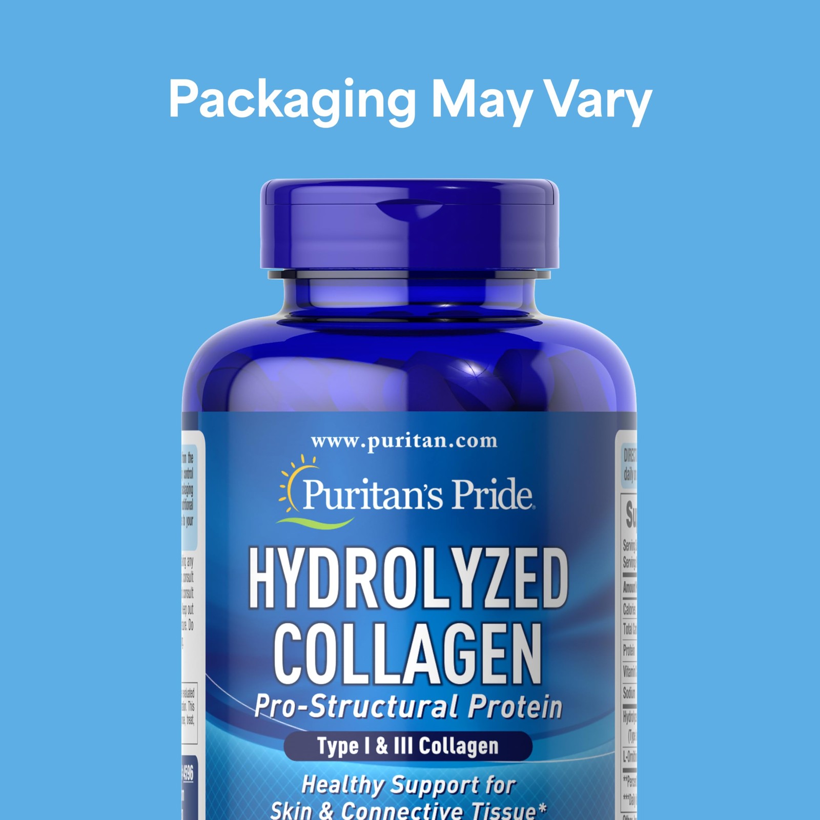 Puritan’s Pride Hydrolyzed Collagen 180 Count (Pack of 1), White