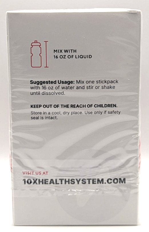 10X Health Electrolyte Drink Mix, 30 Packets, Strawberry Lemonade, Exp. 2/27