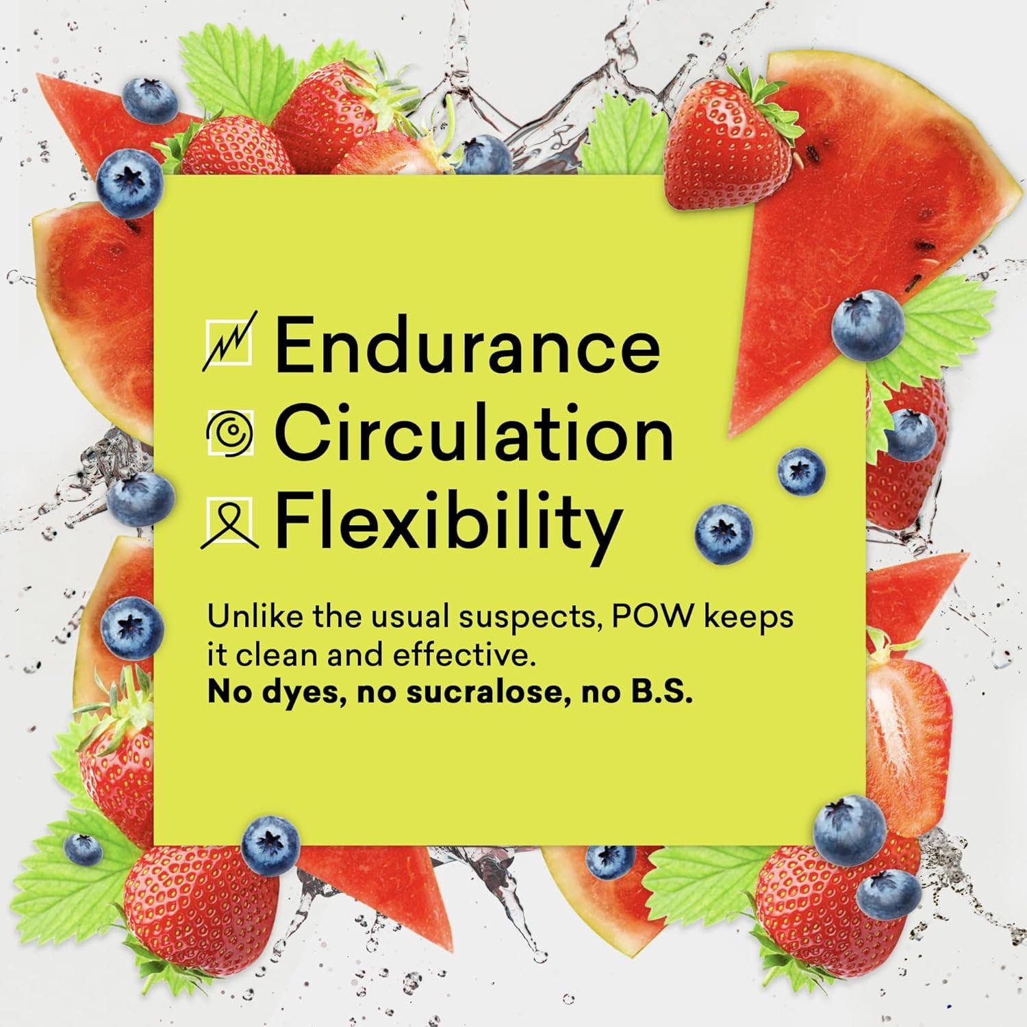EBOOST POW Natural Pre Workout Powder, Berry Melon Fizz, 20 Servings