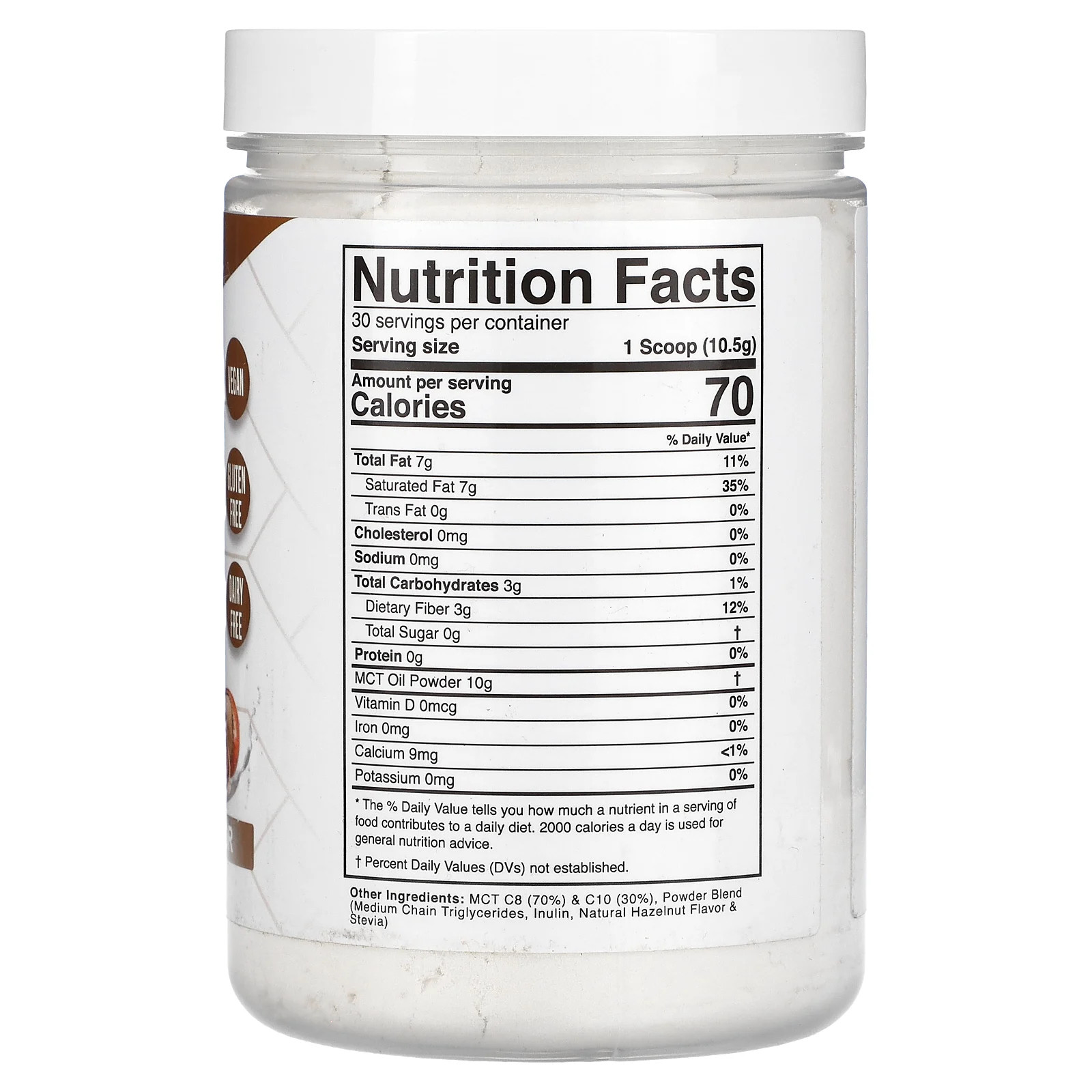 Dr. Colbert’s Keto Zone, MCT Oil Powder, Hazelnut , 11.11 oz (315 g)