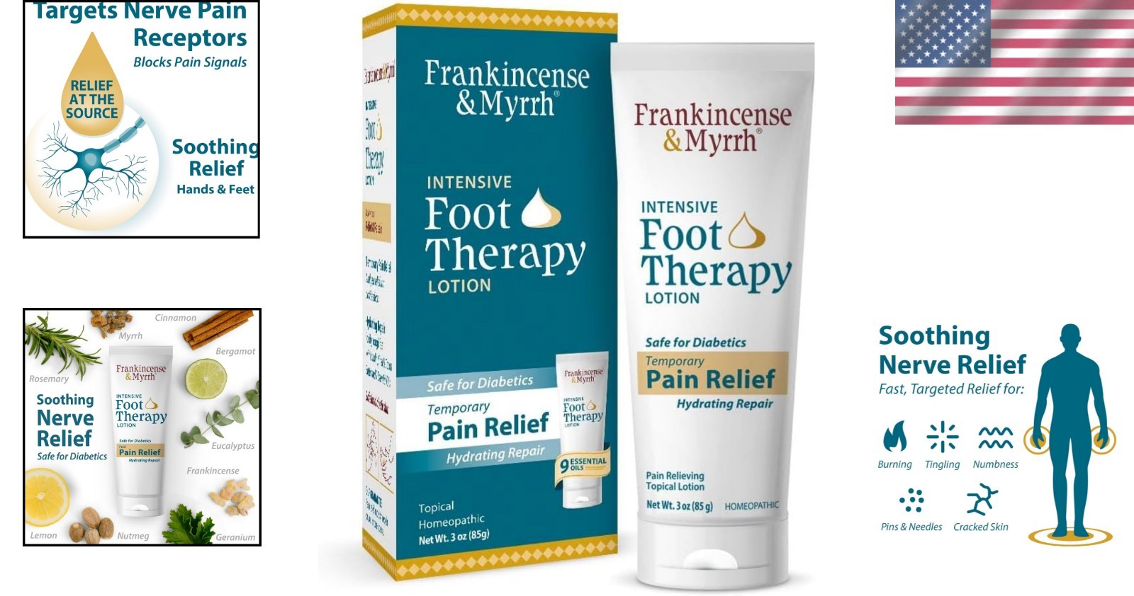 3 oz Healing Lotion with Frankincense and Myrrh for Neuropathy and Pain Relief