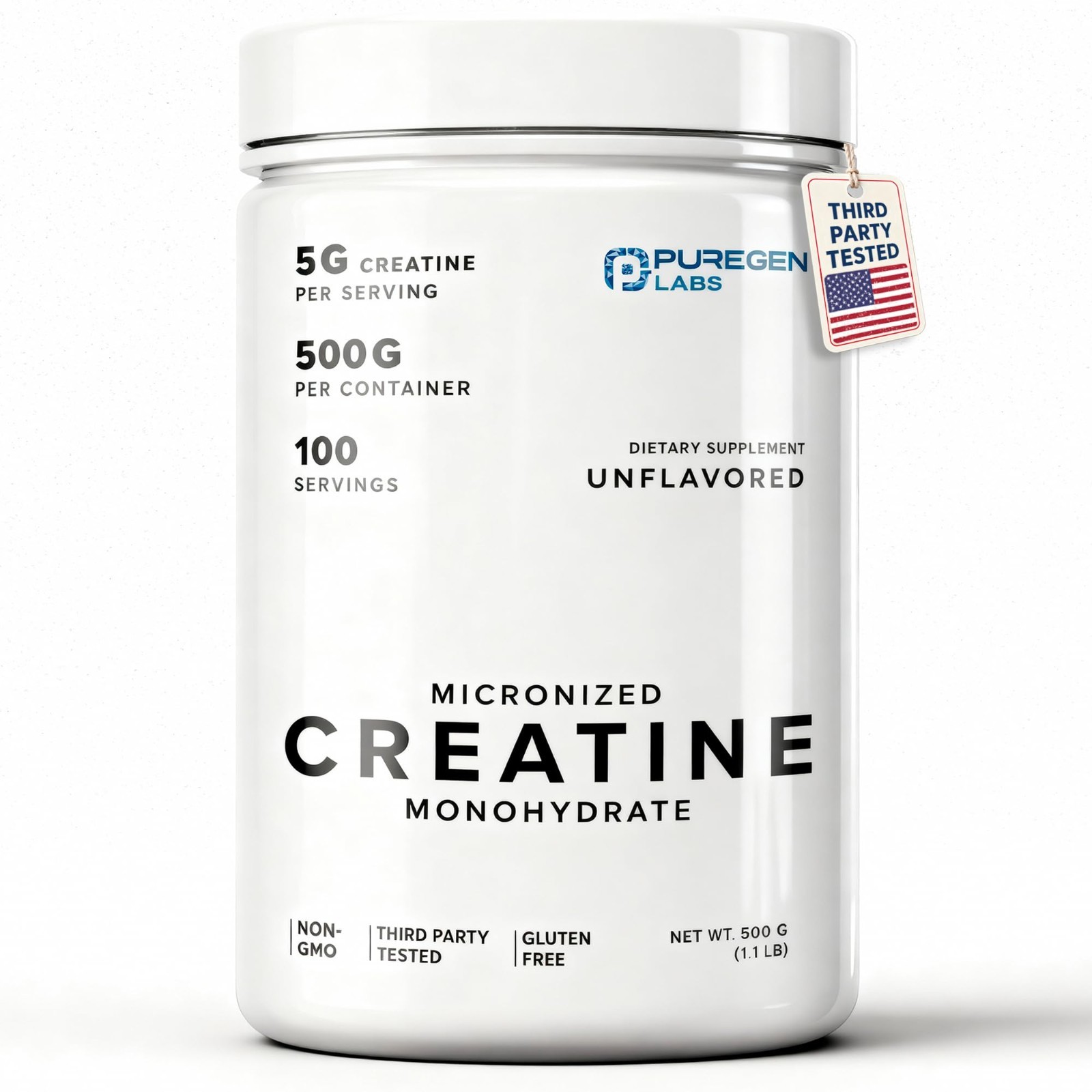 Micronized Creatine Monohydrate Powder 500g – Pure Unflavored, No Additives, 100