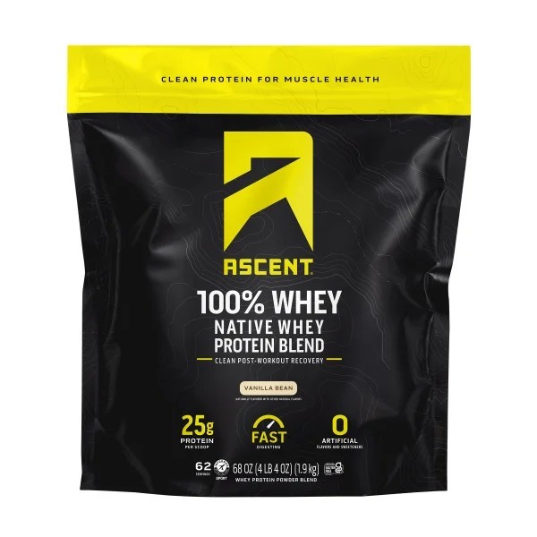 Ascent Chocolate Whey Protein Powder 4.25lb 100% Whey Protein Powder
