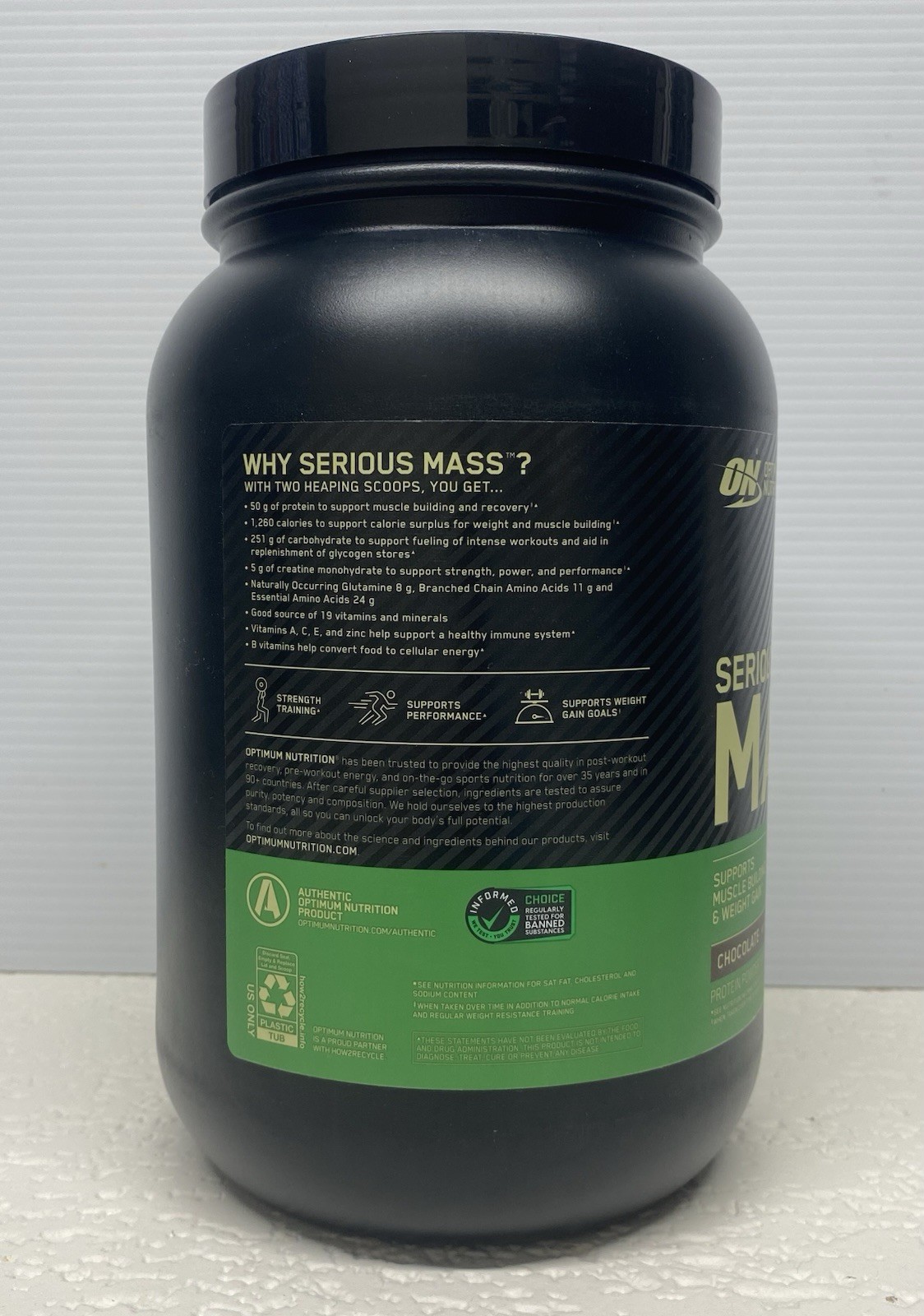 Optimum Nutrition ON Serious Mass Protein Powder ~ CHOCOLATE ~ EXP 01/2028 ~ 3LB