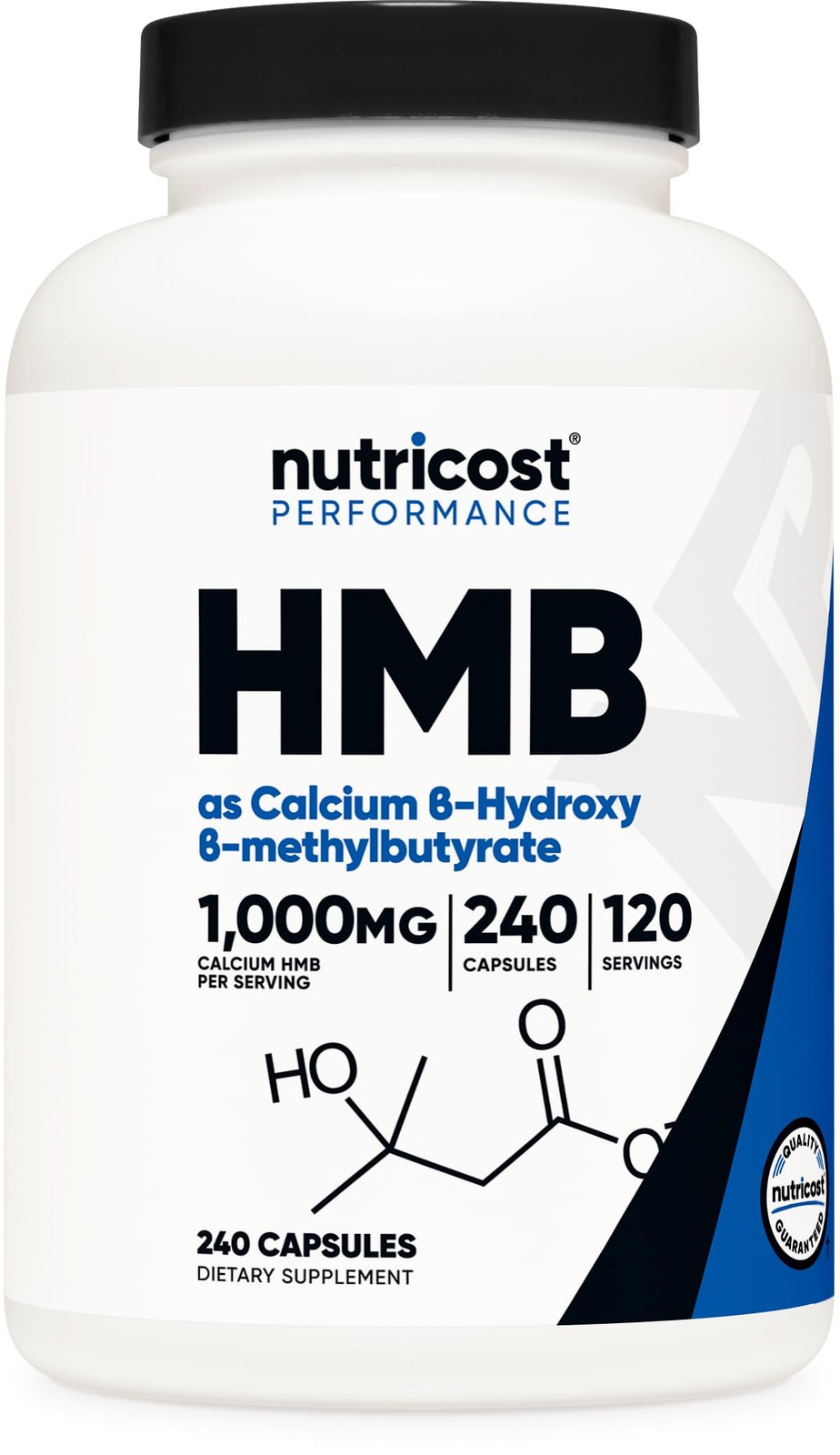 Nutricost HMB (Beta-Hydroxy Beta-Methylbutyrate) 1000mg 240 Count (Pack of 1)