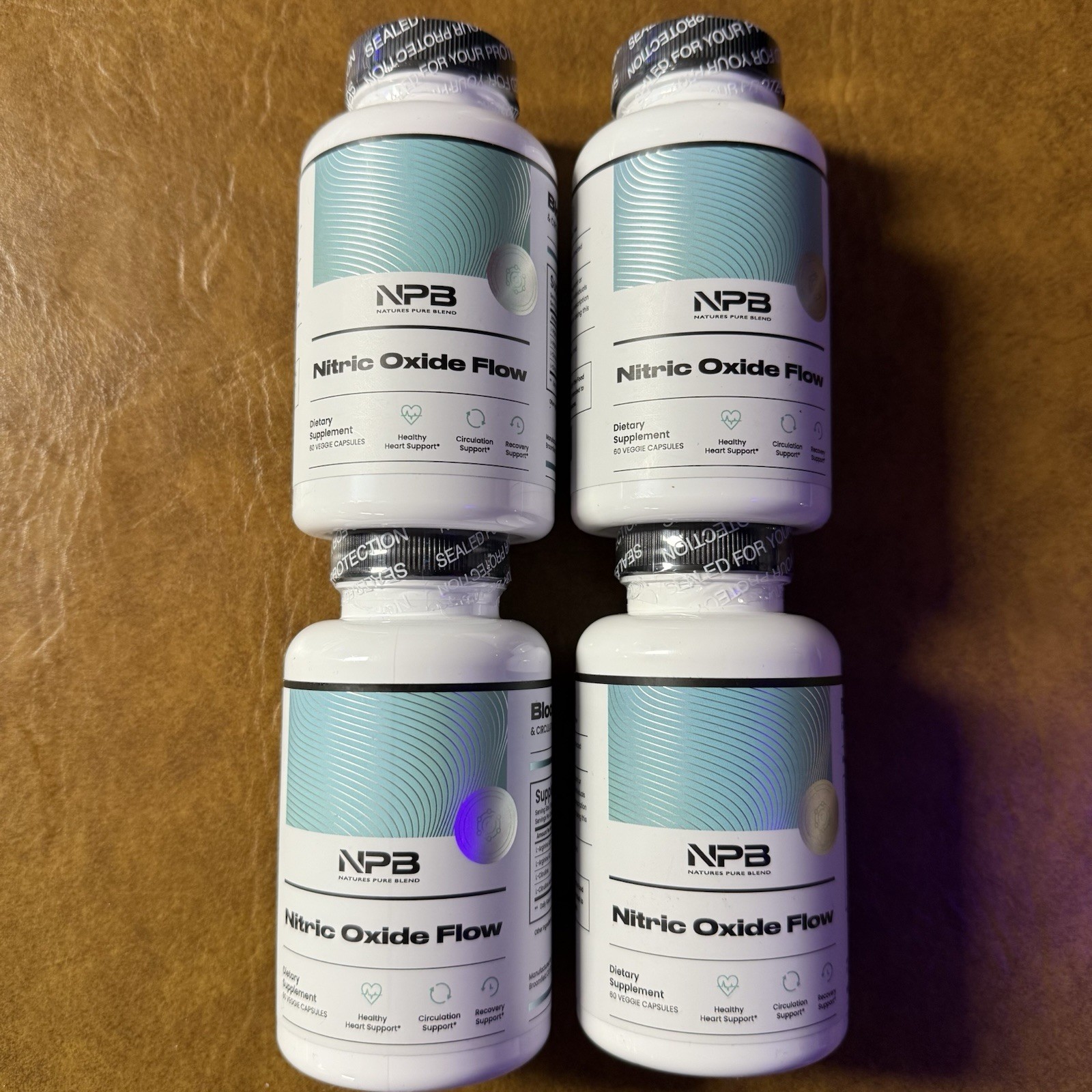 (4) NPB Nature’s Pure Blend Nitric Oxide Supplements Blood Flow Circulation