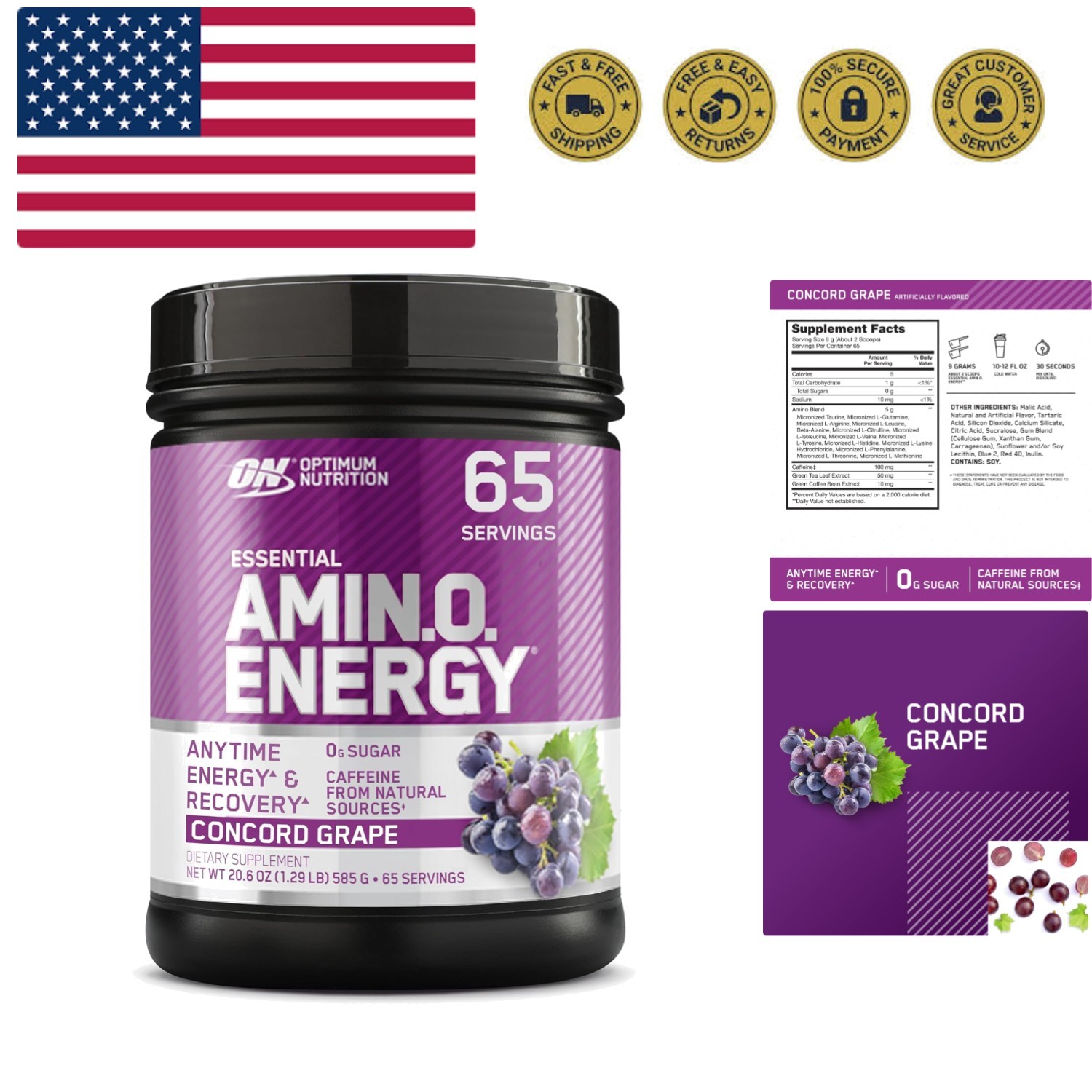 Amino Energy – Pre Workout with Green Tea, BCAA, Amino Acids, Keto Friendly, …