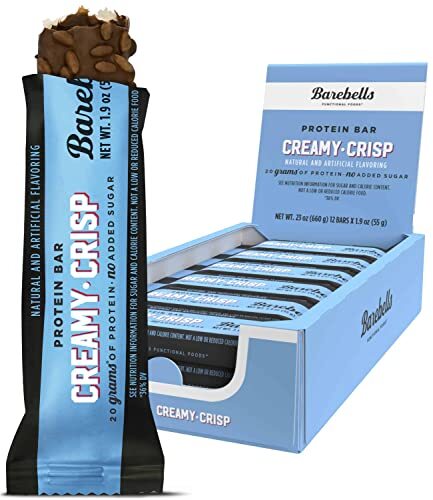 Barebells Protein Bars Creamy Crisp – 12 Count, 1.9oz Bars – Protein Snacks w…