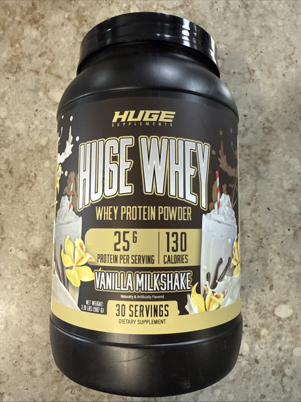 Huge Whey, Protein Powder for Muscle Gain, 25g Protein, Vanilla Milkshake