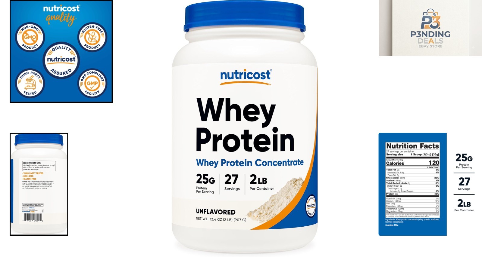 Pure Whey Protein Concentrate 2LB – Gluten Free, Non-GMO & Unflavored Delight