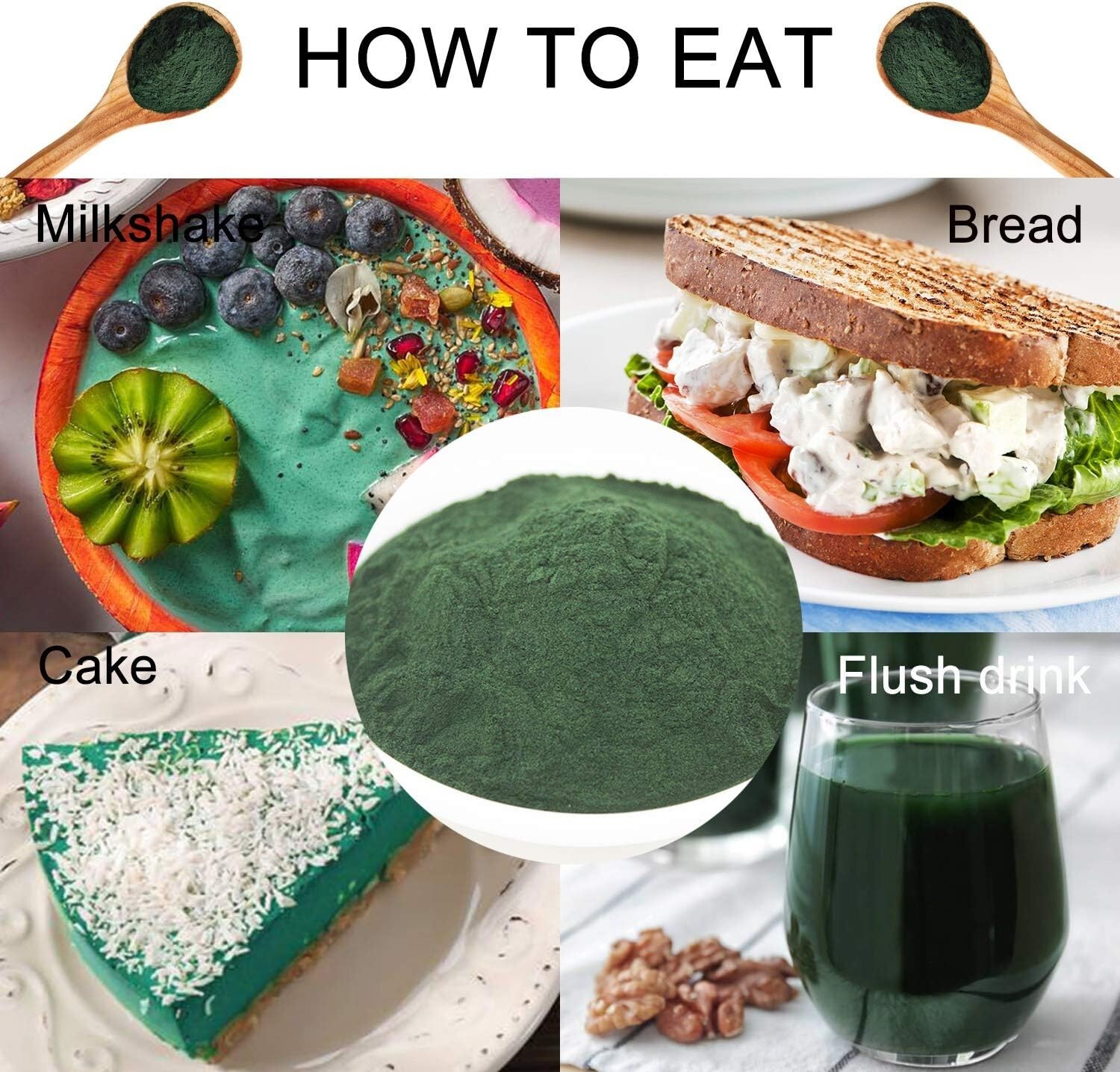 Spirulina Powder 16 Ounce ,Substitute protein powder, 100% Vegetarian, 1LB