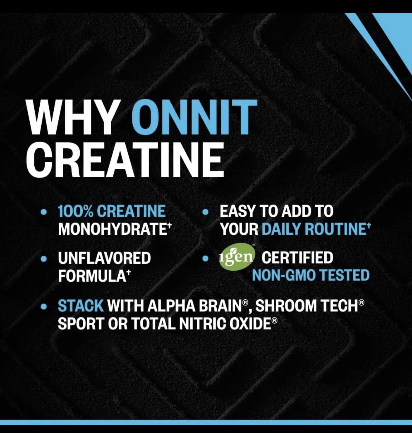 ONNIT Creatine Monohydrate Powder, IGEN(TM) 30 Servings (Pack of 1), No Color