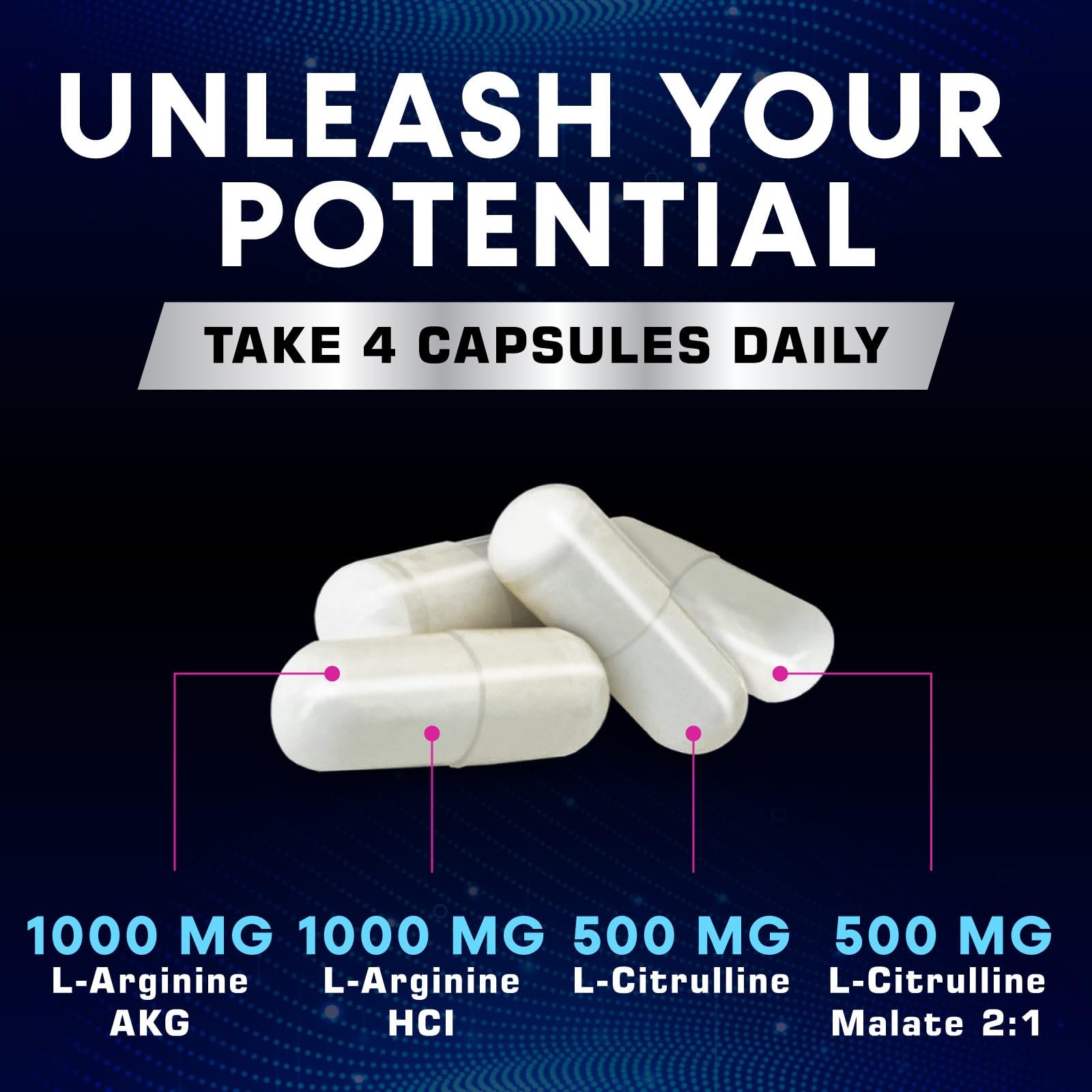 Extra Strength Nitric Oxide Booster – 3X Strength L-Arginine AKG & Citrulline Ma