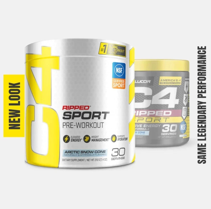 3 Pack C4 Ripped Super Sport Pre Workout Powder Arctic Snow Cone BEST BY: 01/26