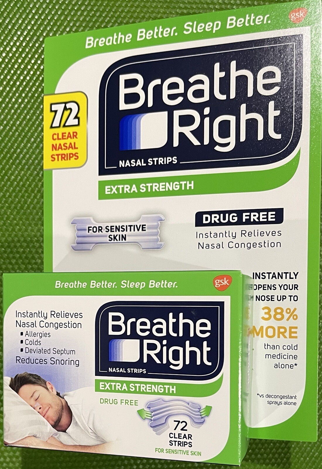 Breathe Right Extra Strength Tan Nasal Strips 72 Strip Relieves Nasal Congestion