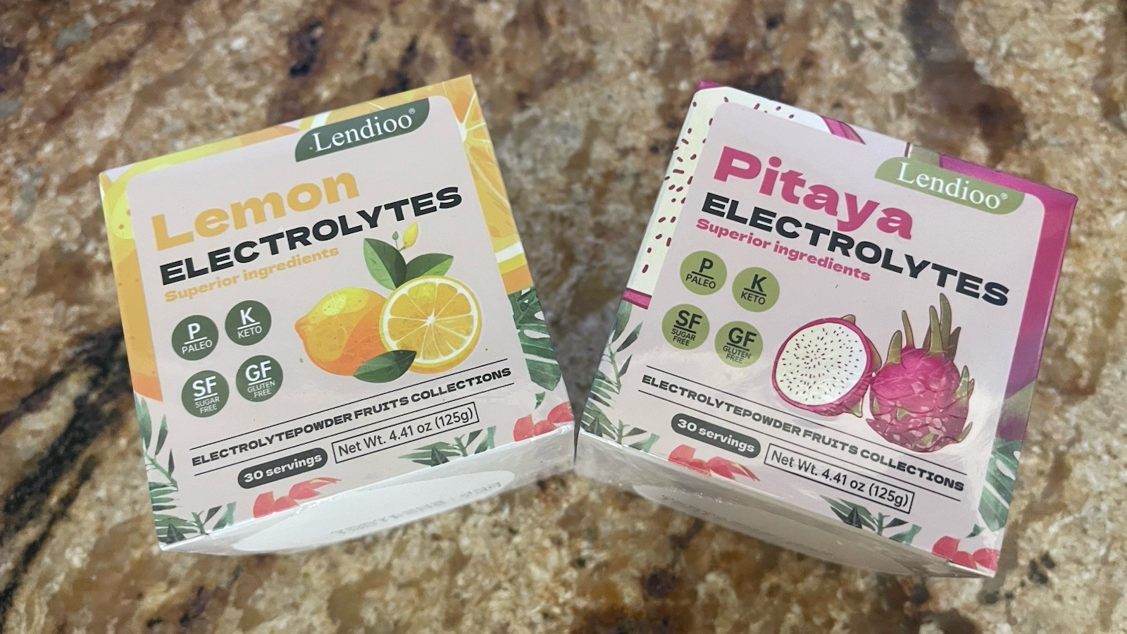 Lot of 1 Lemon & 1 Pitaya(Dragon Fruit) Flavor Electrolytes Powder 4.41oz BNIB