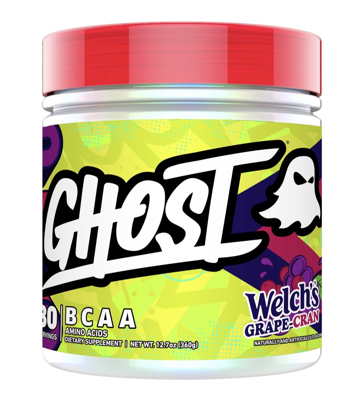 GHOST BCAA Powder Amino Acids 12.7 Ounce (Pack of 1), Welch’s Grape-cran