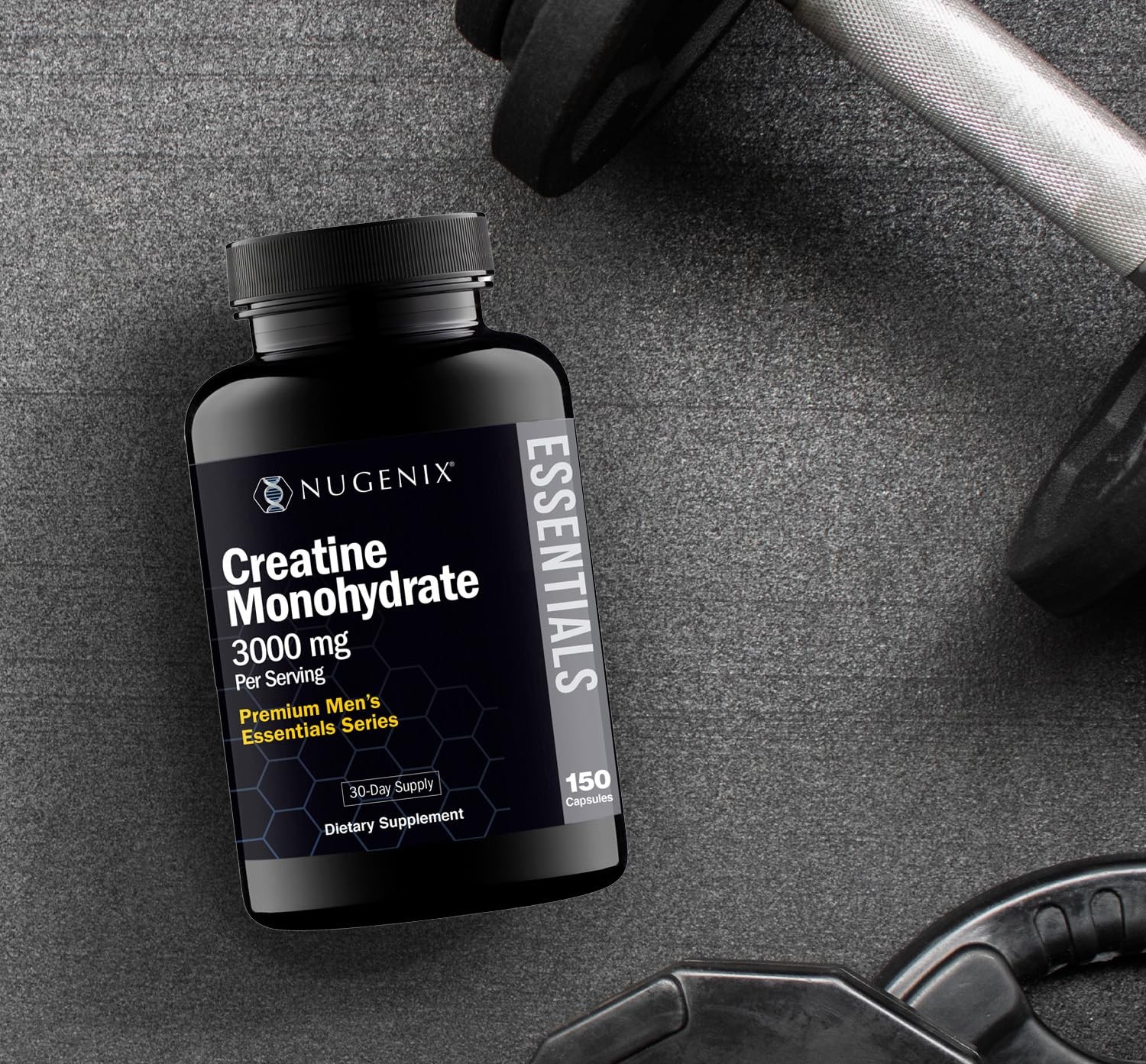 Essentials Premium Creatine Monohydrate Pills Supplement, 3000mg, 300 Capsules