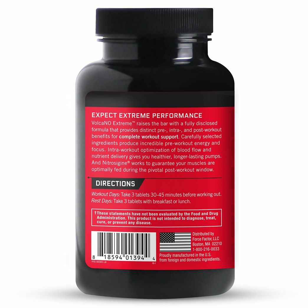 VolcaNO Extreme Pre Workout Nitric Oxide Booster & Muscle Builder Enhanced Focus