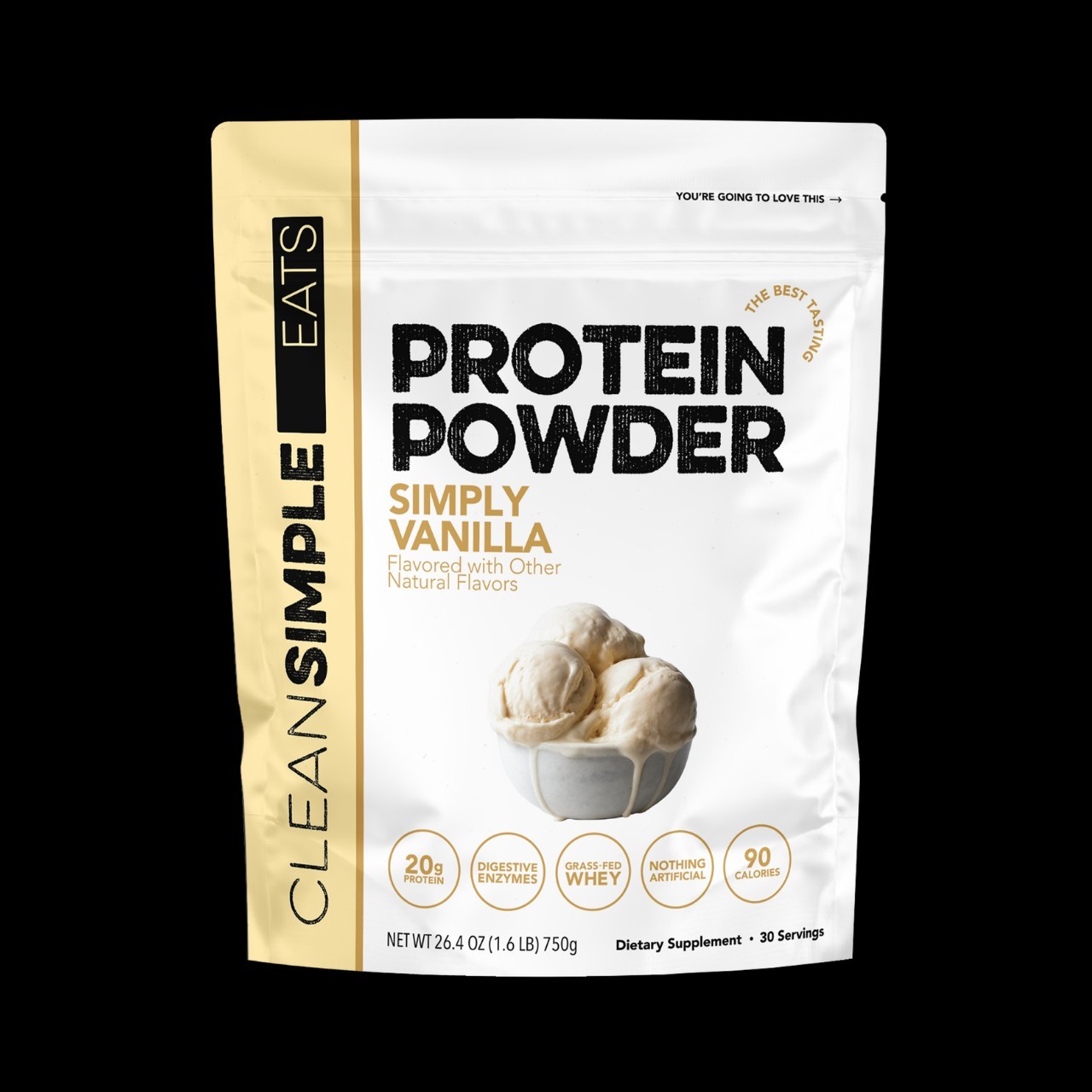 Clean Simple Eats Protein Powder + Collagen Simply Vanilla 30 Srv
