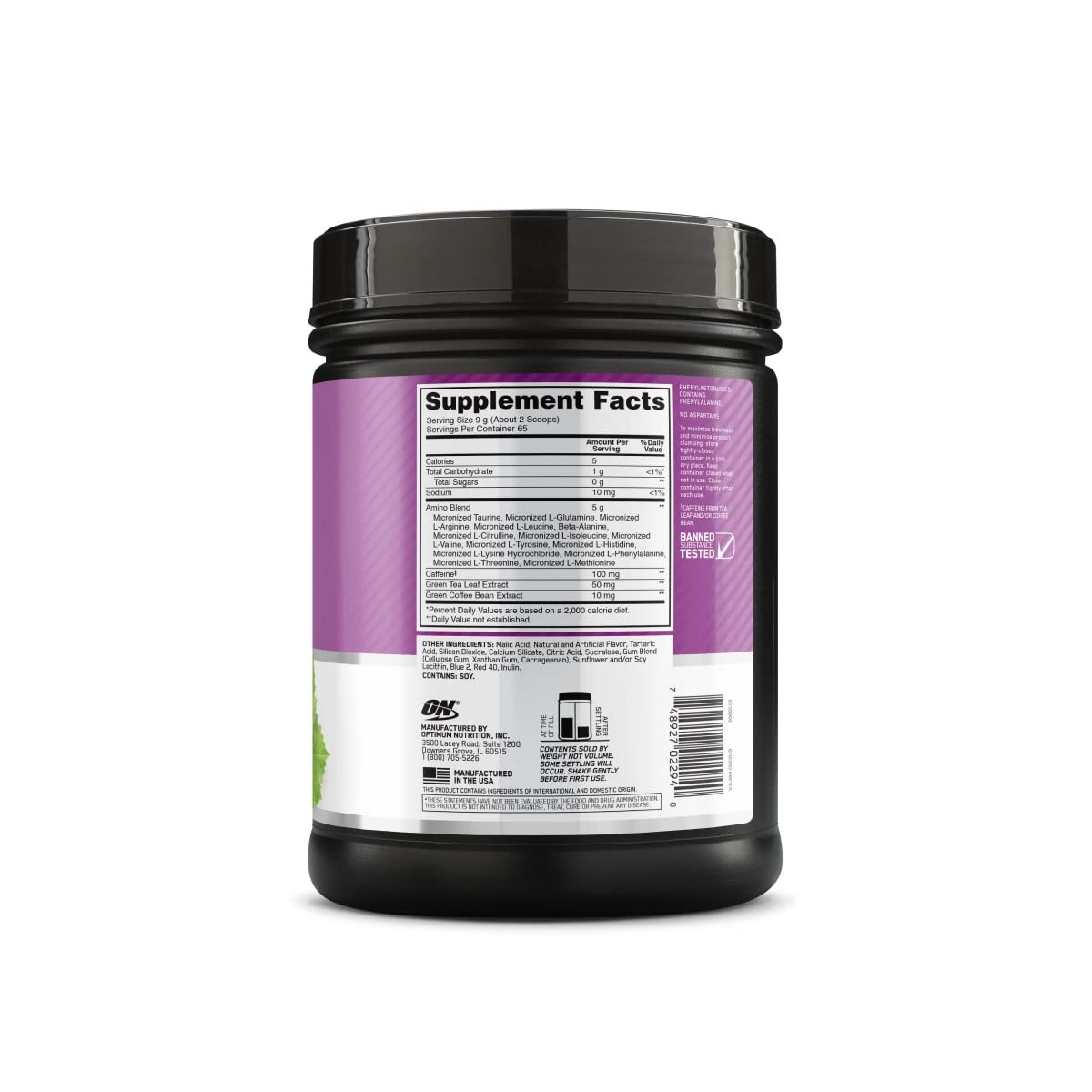 Amino Energy Powder – Pre Workout with BCAA, Green Tea & Coffee Extract, Keto, G