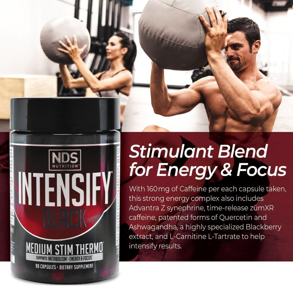 Intensify NDS Nutrition Black – Thermogenic Blend with 90 Count (Pack of 1)