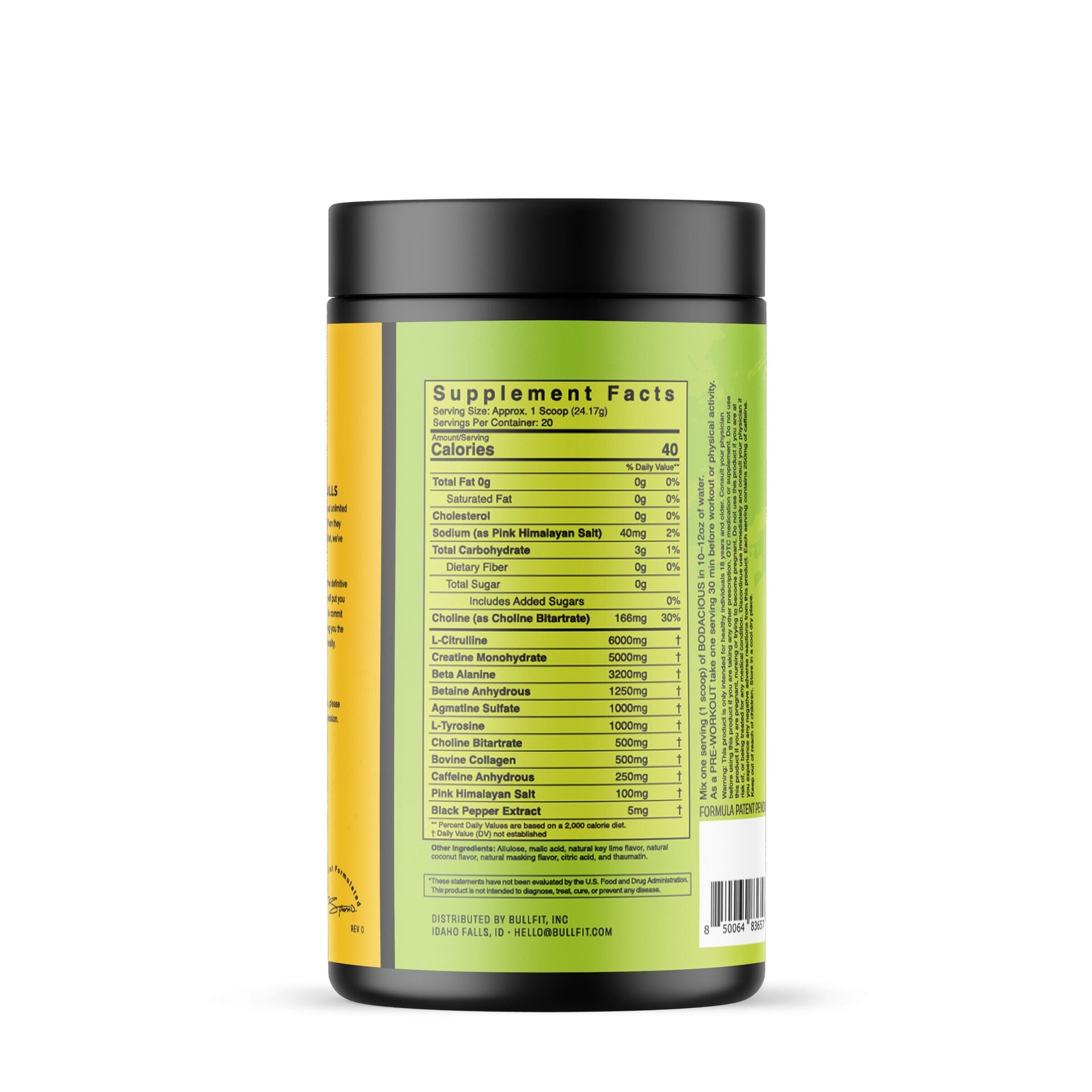 Bodacious Pre-Workout – Coconut Lime (20 Servings)