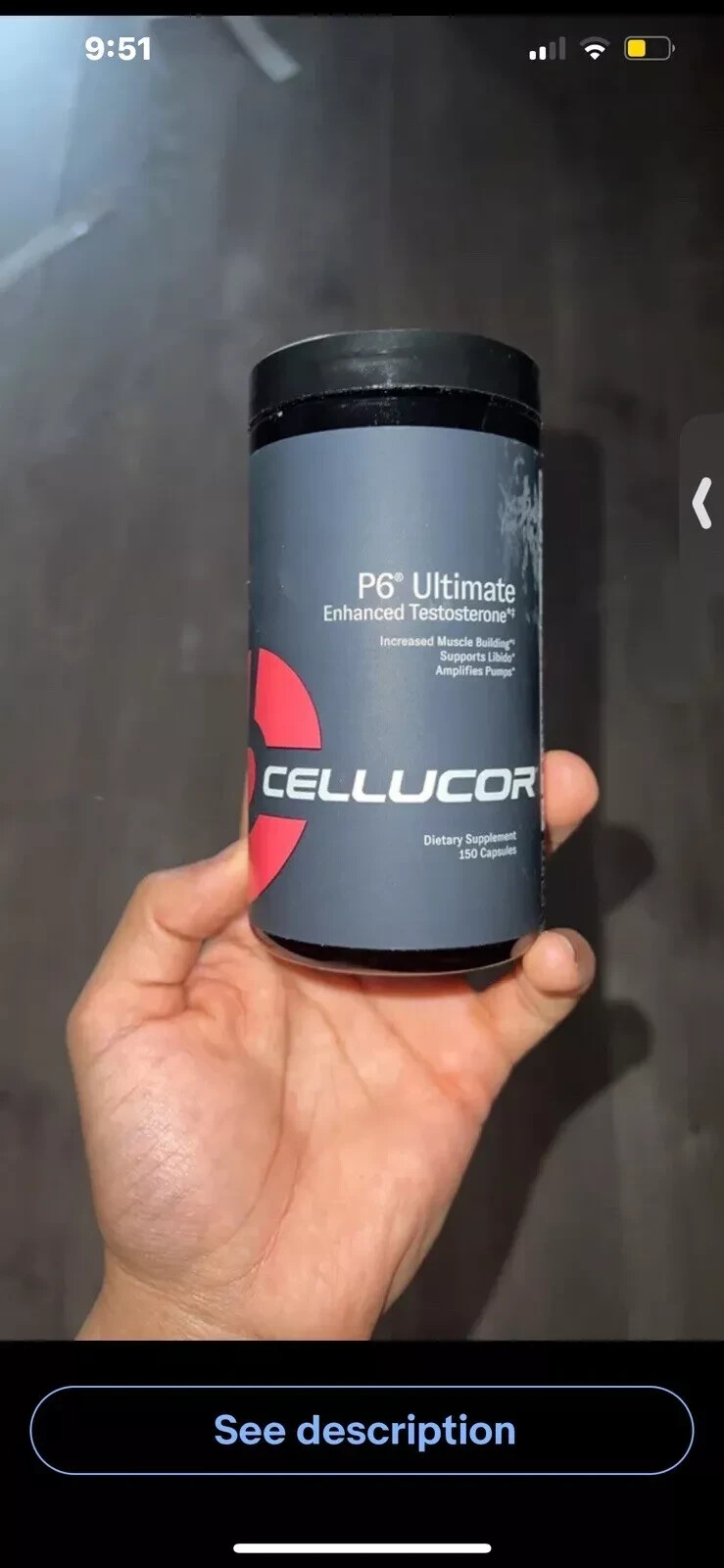 Cellucor P6 Ultimate Pills Male Enhance Boost Sexual Vital.- See Description