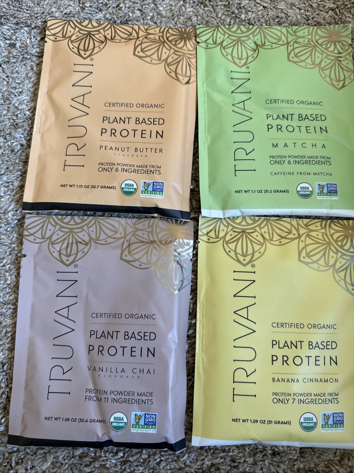 Truvani Vegan Pea Protein Powder Lemon Cookie 20g Organic Plant + 4 Samples