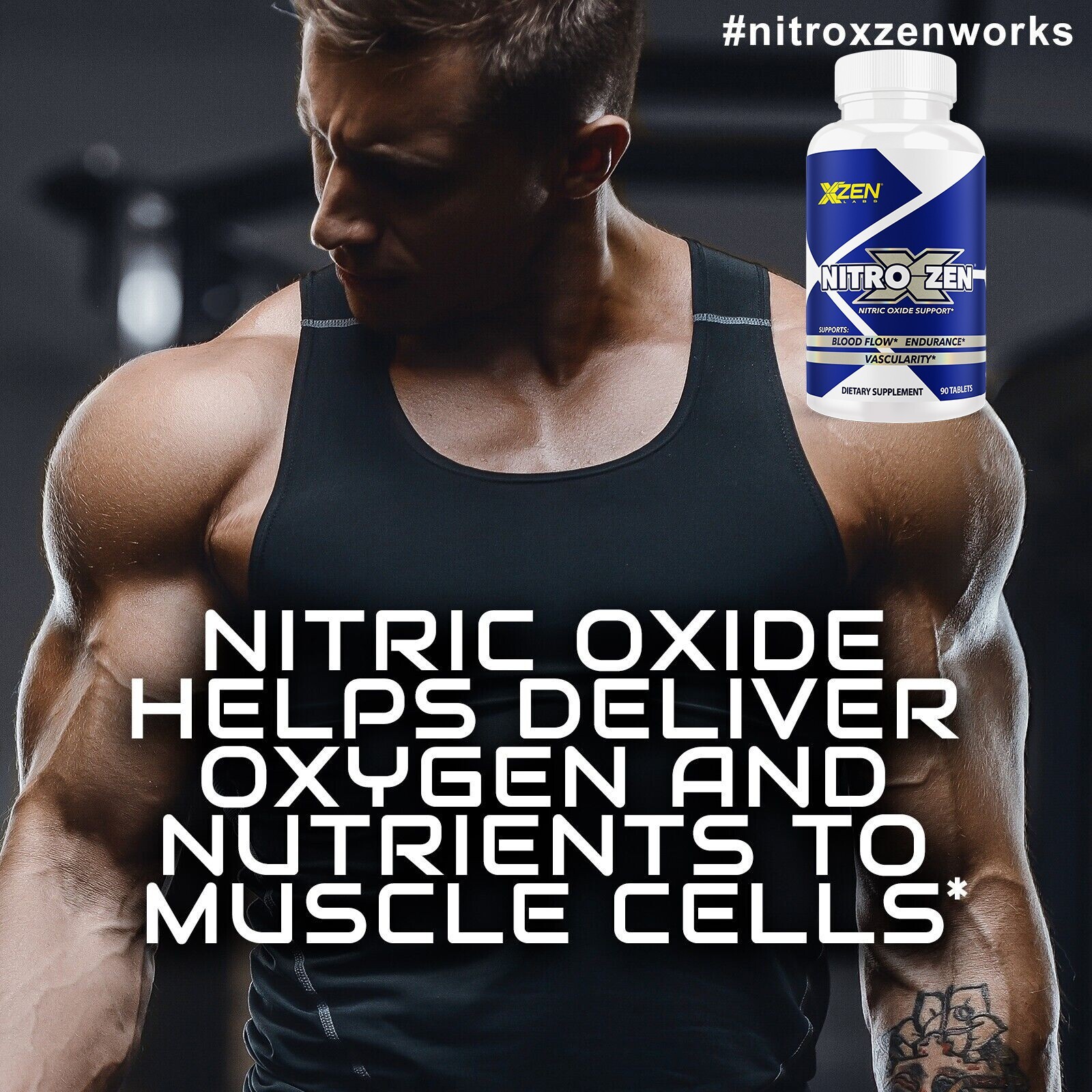 Nitroxzen Boost Nitric Oxide – Circulation & Endurance Support Supplement 90 Tab