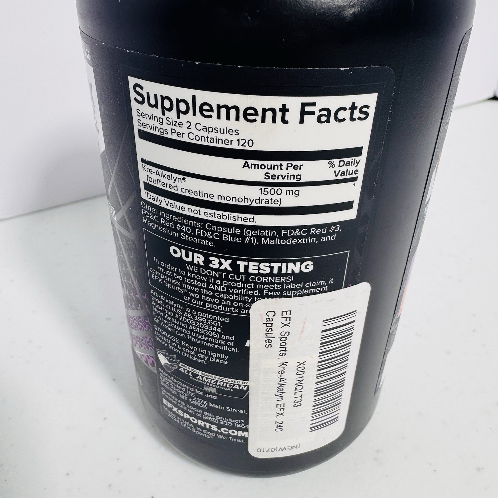 Kre Alkalyn EFX Creatine Capsules 120 Servings pH Correct Muscle Gain Supplement