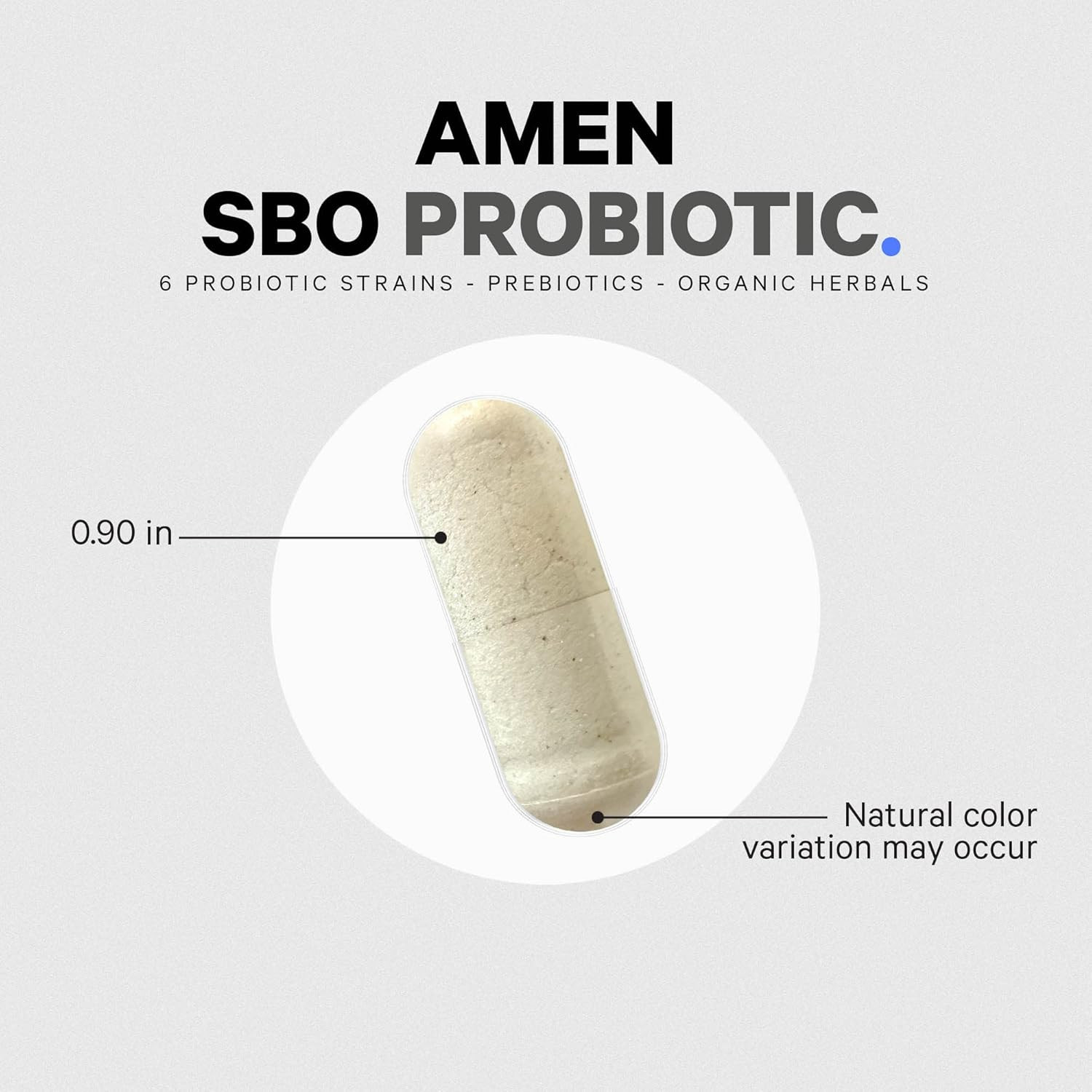 Amen SBO Probiotic 60 Ct 50 Billion CFU w/ Prebiotics Shelf Stable Vegan Non-GMO