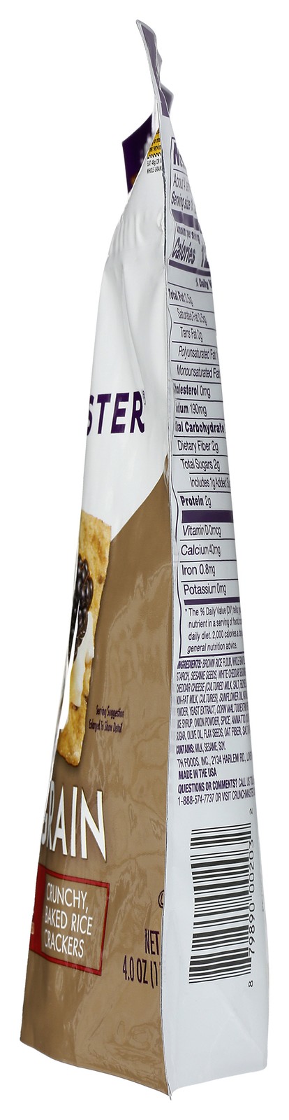 Crunchmaster Multi Grain Rice Crackers Aged White Cheddar Flavor 4 Oz 12 Pack