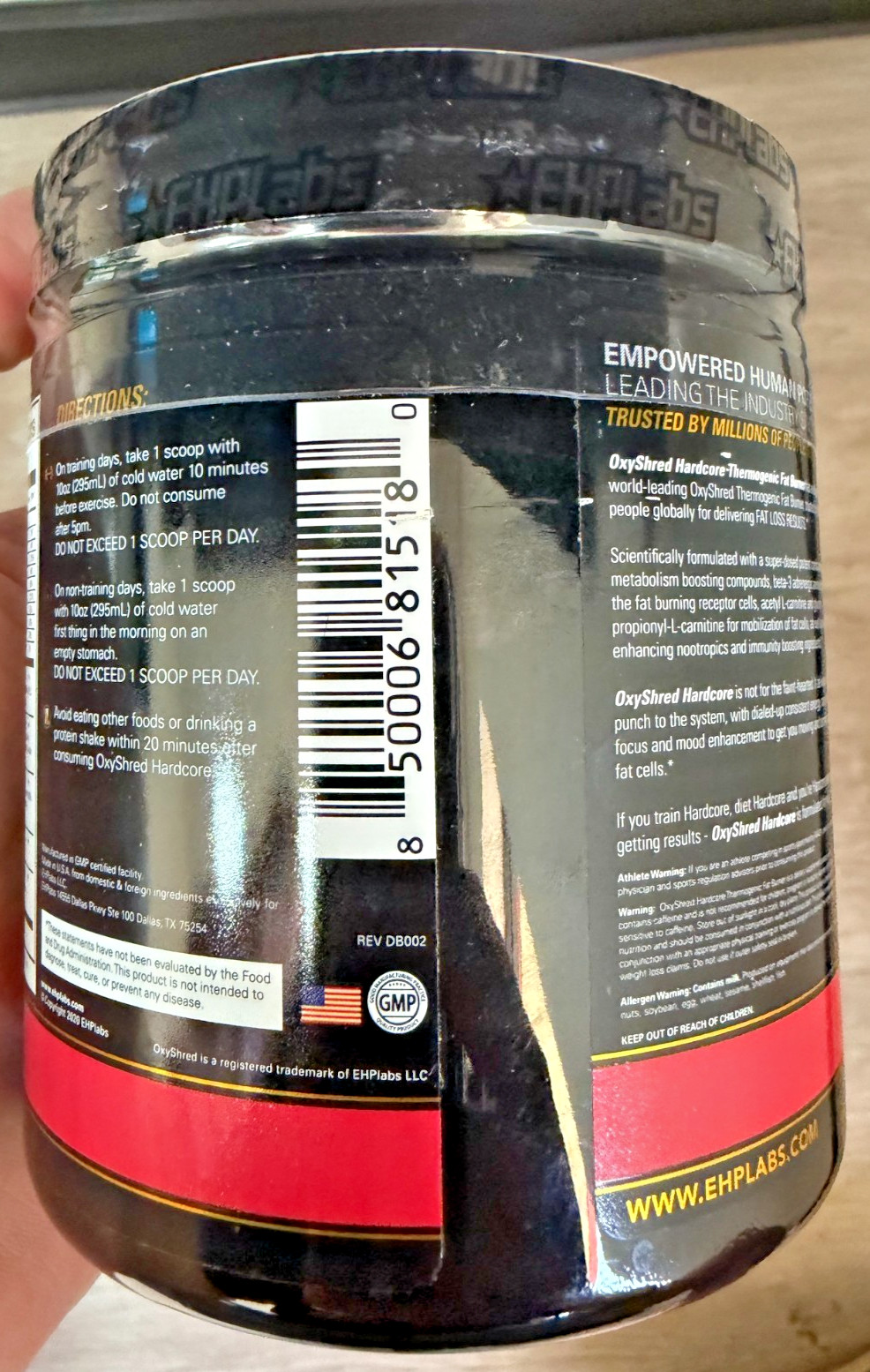 EHP Labs Oxyshred Hardcore Thermogenic Pre-Workout 40 Servings Watermelon Candy