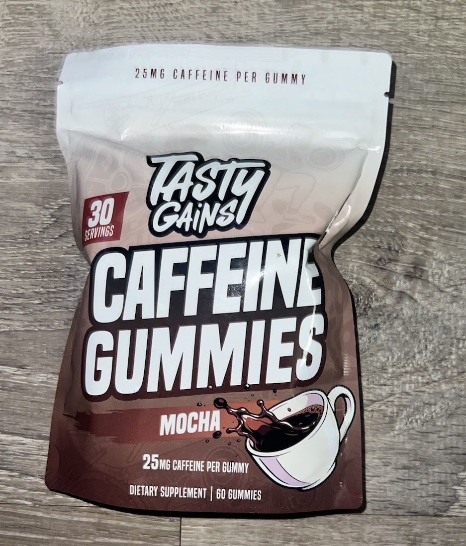 Tasty Gains Mocha Caffeine Gummies Energy Focus Boost Caffeine Gummies For Men
