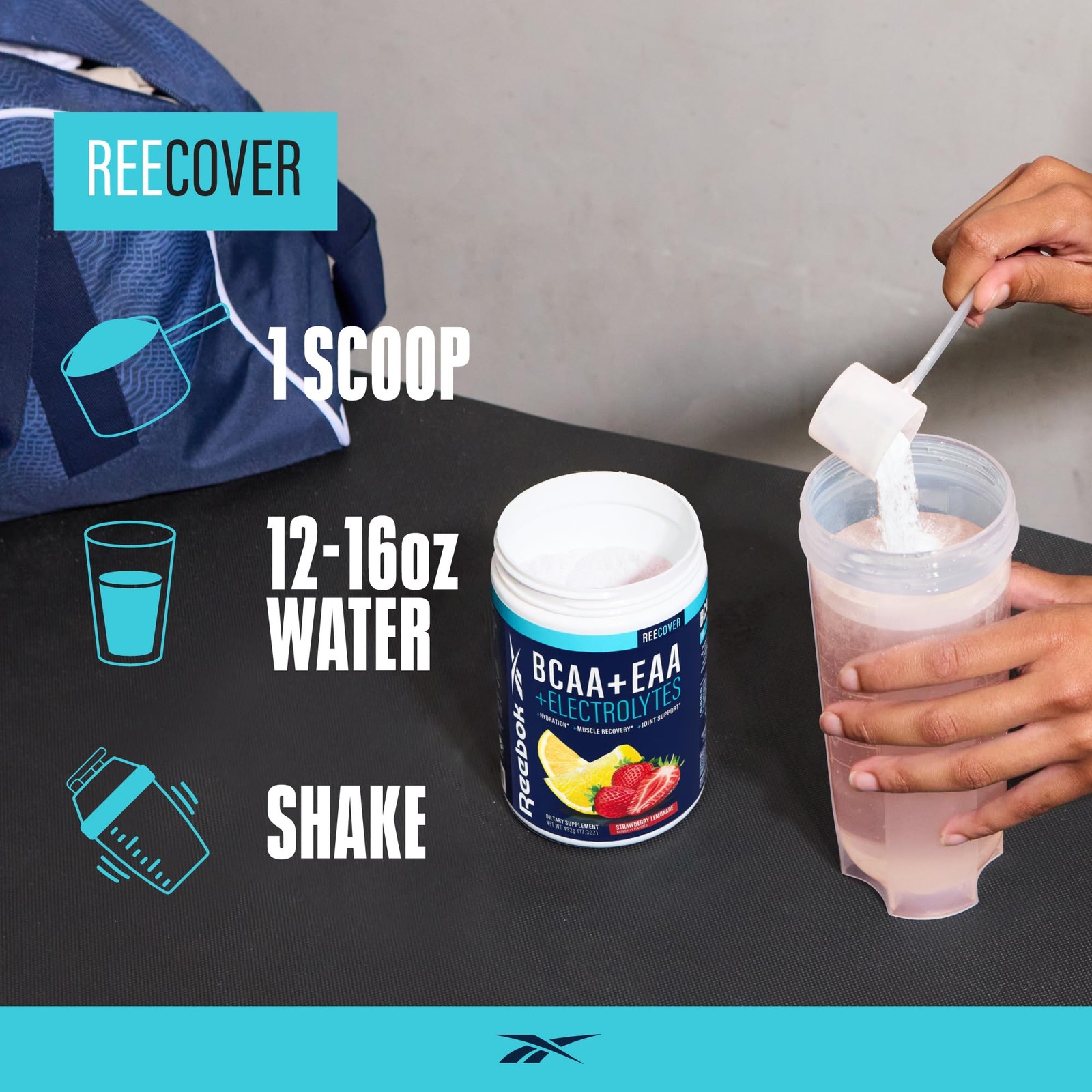 REEcover Amino Acids + Electrolytes | 8g EAAs, 5g BCAAs, Hydration Matrix | M…