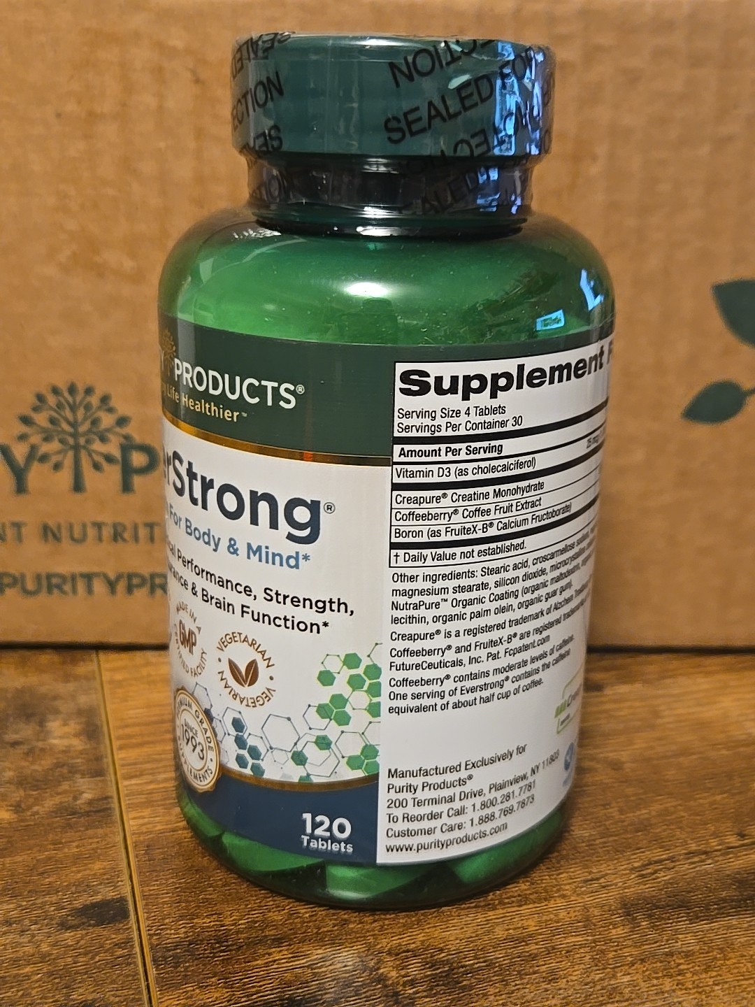 Everstrong Purity Products Body Mind Creatine 120 Tablets Sealed Exp 04/26