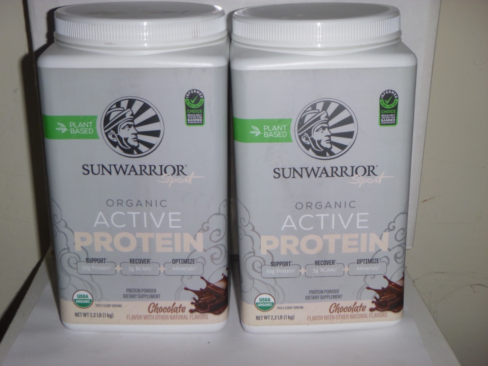 (2 pack) Sunwarrior Organic Active Protein – Chocolate – 2.2lbs each Exp 5/27