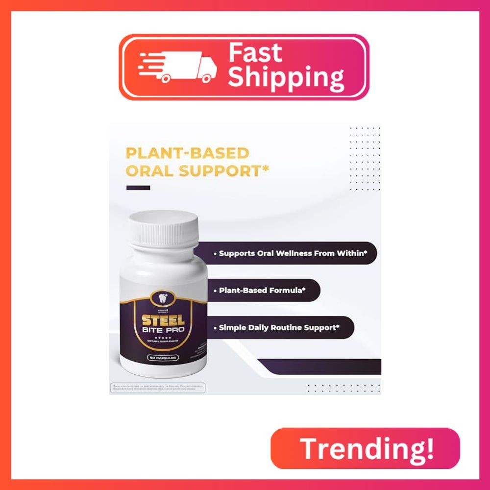 Steel Bite Pro – 23 Plant-Based Ingredients – 60 Ct, 1 Month Supply