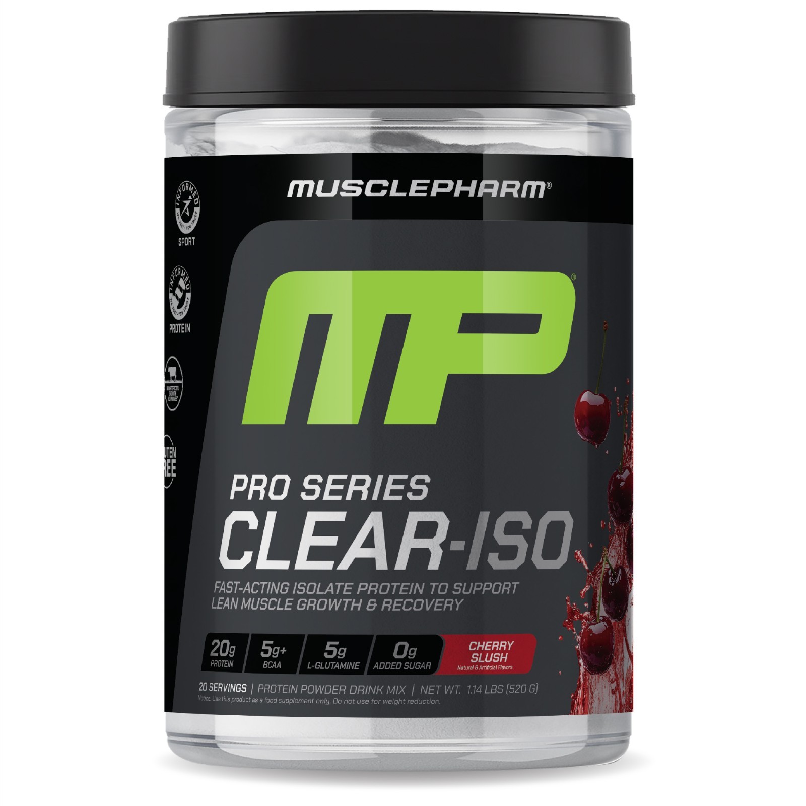 Pro Series Clear-ISO, Protein Powder Drink Mix, Cherry Slush, 1.14 lbs (520 mg)