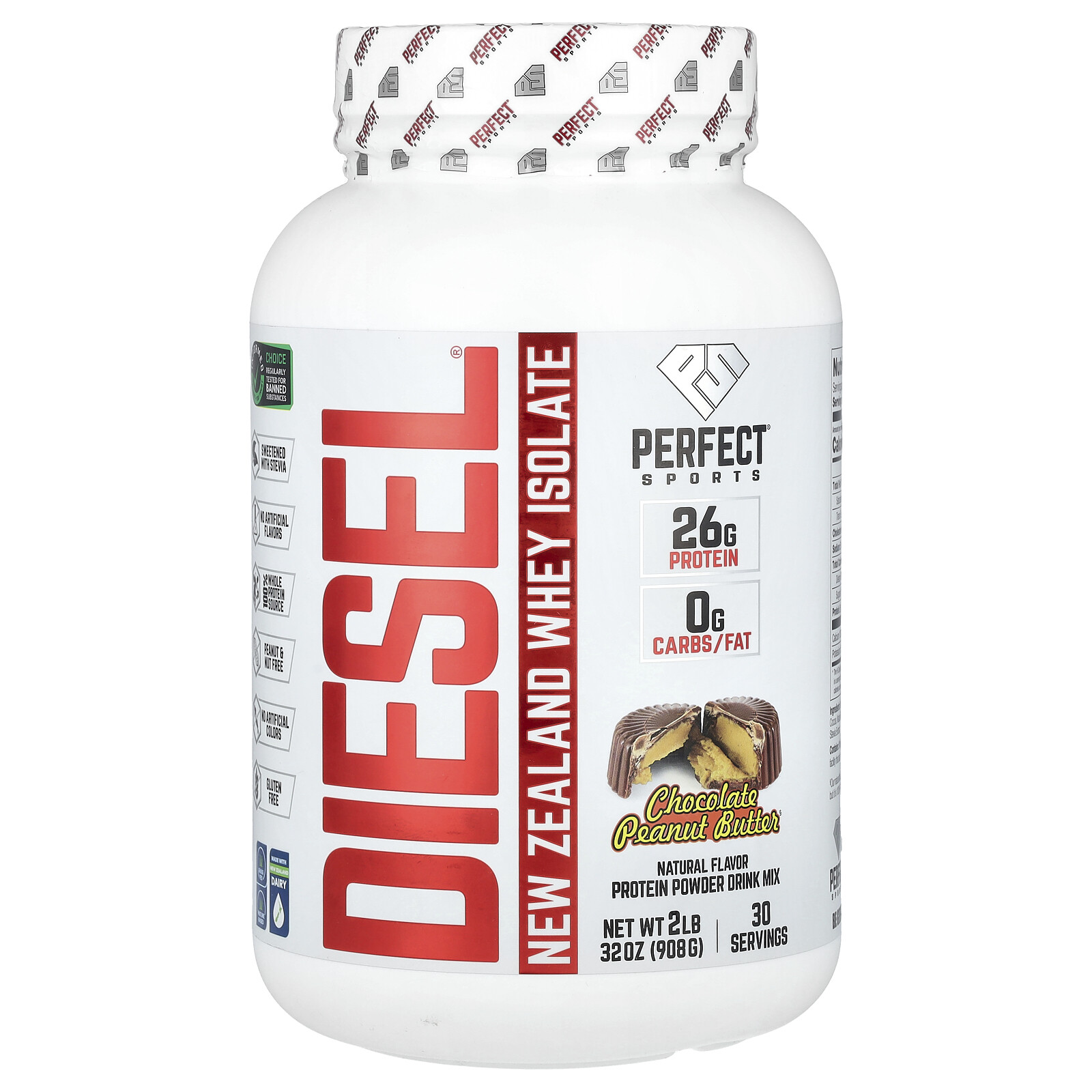 Diesel, New Zealand Whey Isolate, Chocolate Peanut Butter, 2 lbs (908 g)