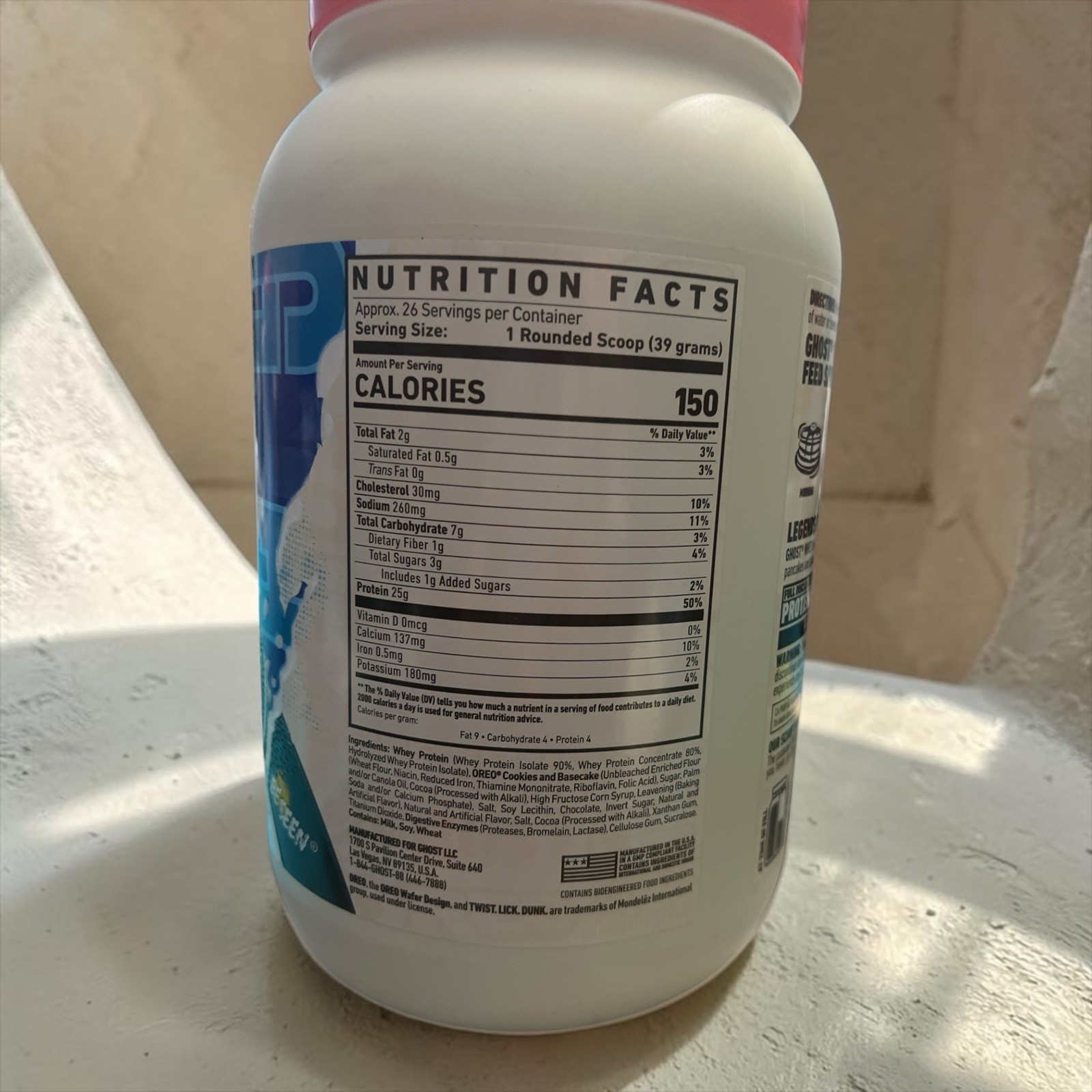 Ghost Whey Protein Oreo 2.2lb 25g Protein 150 Cal EXP 07/27 🚚✅
