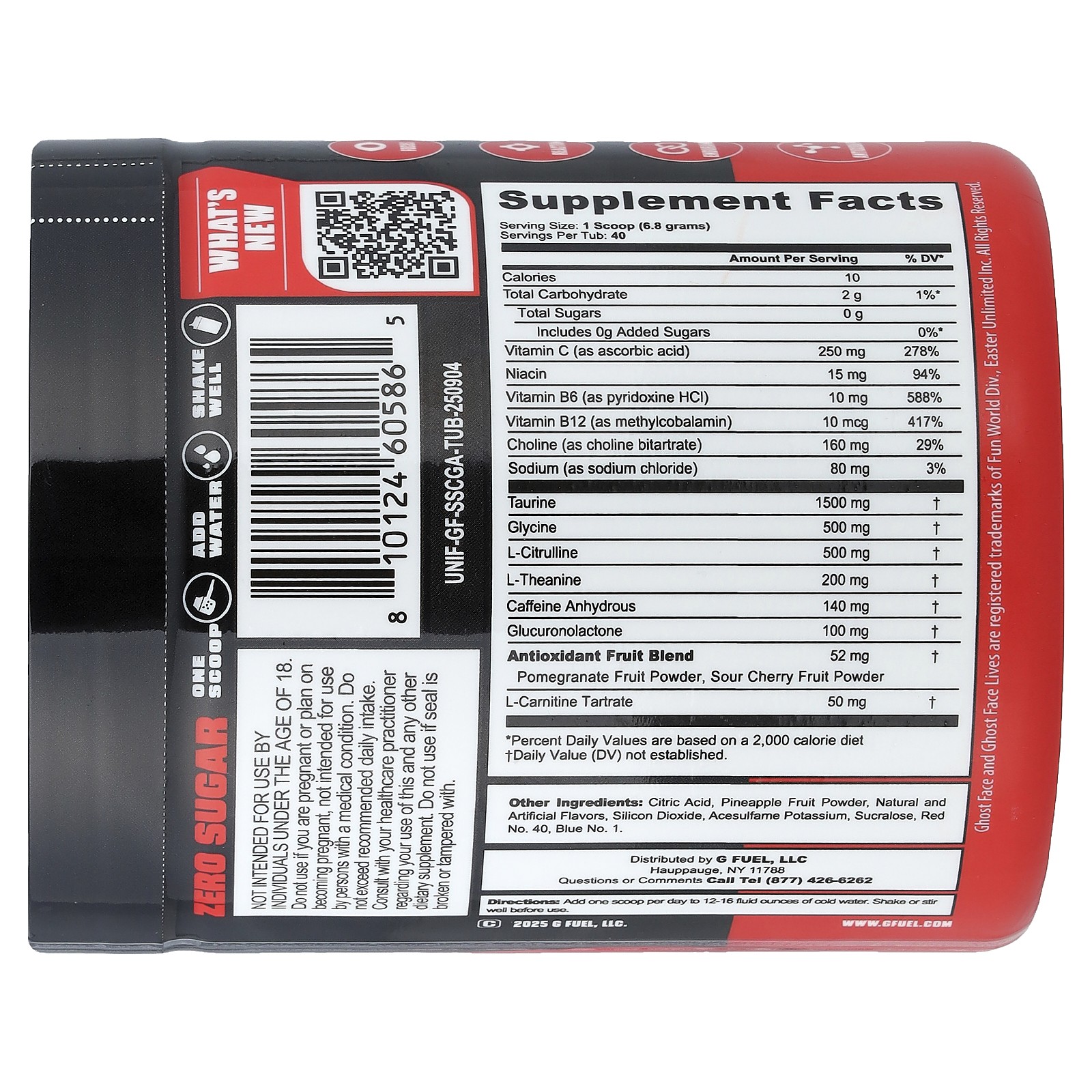 Energy Formula, Ghost Face®, Cherry Green Apple, 9.6 oz (272 g)