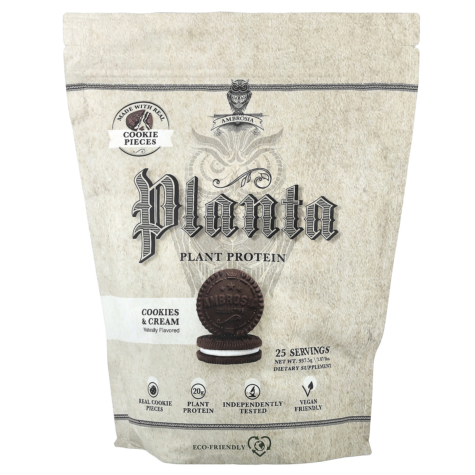 Planta, Plant Protein, Cookies & Cream, 2.07 lbs (937.5 g)