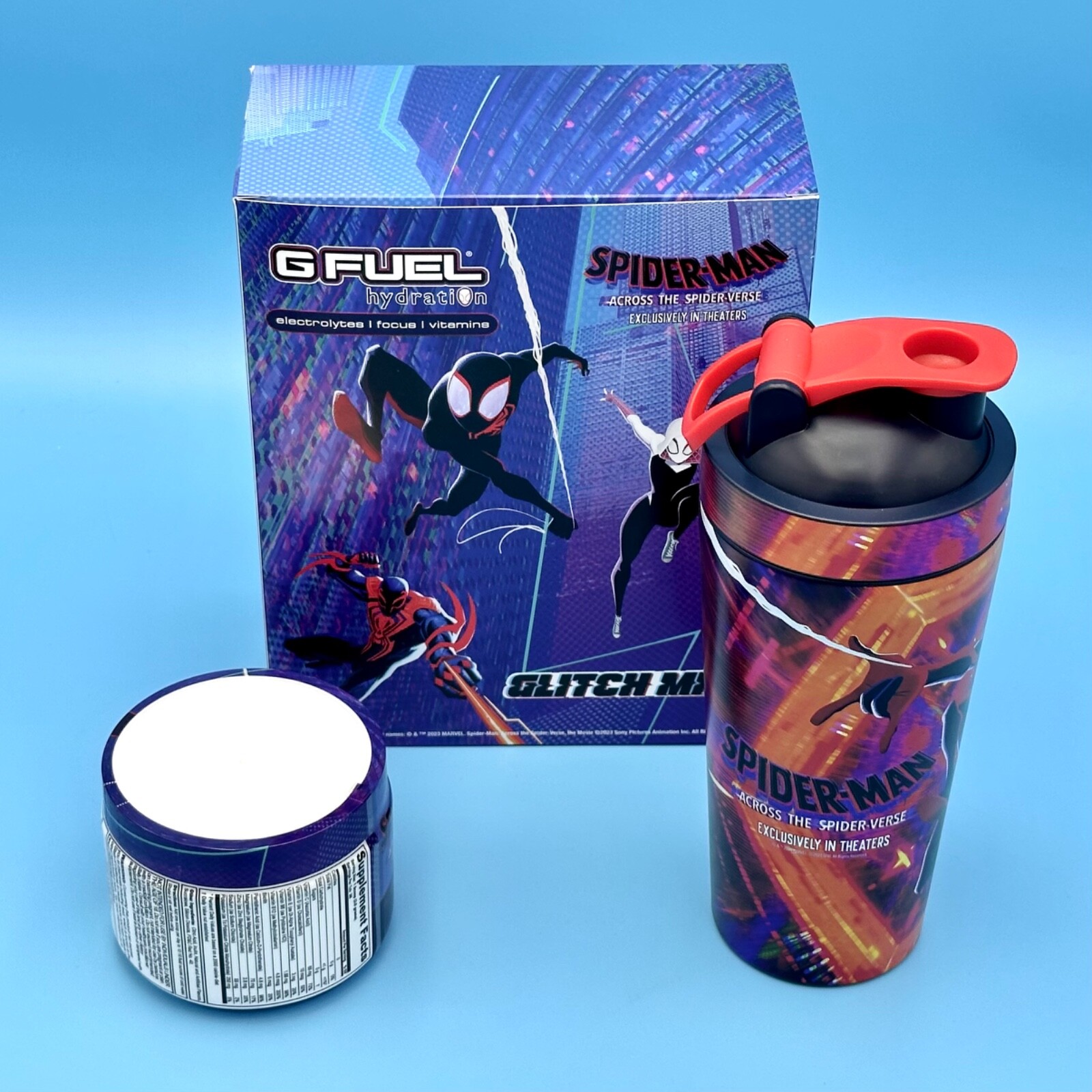 G Fuel Spider-Man Glitch Mix Hydration Collector’s Box + Tall Metal Shaker Cup