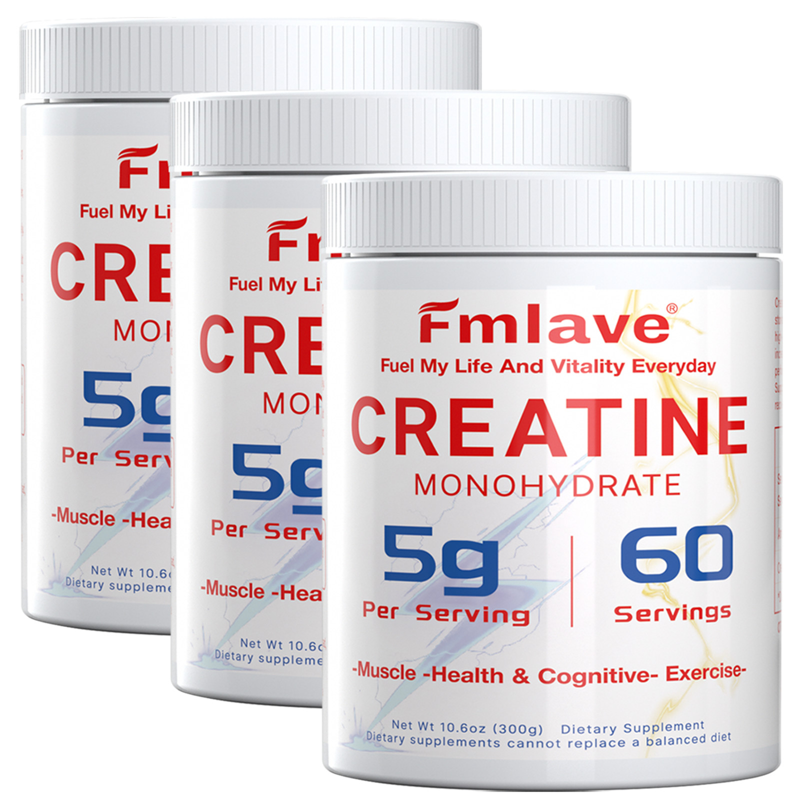 Micronized Creatine Monohydrate Powder, Unflavored, 60 Servings, 300 Grams /Pack
