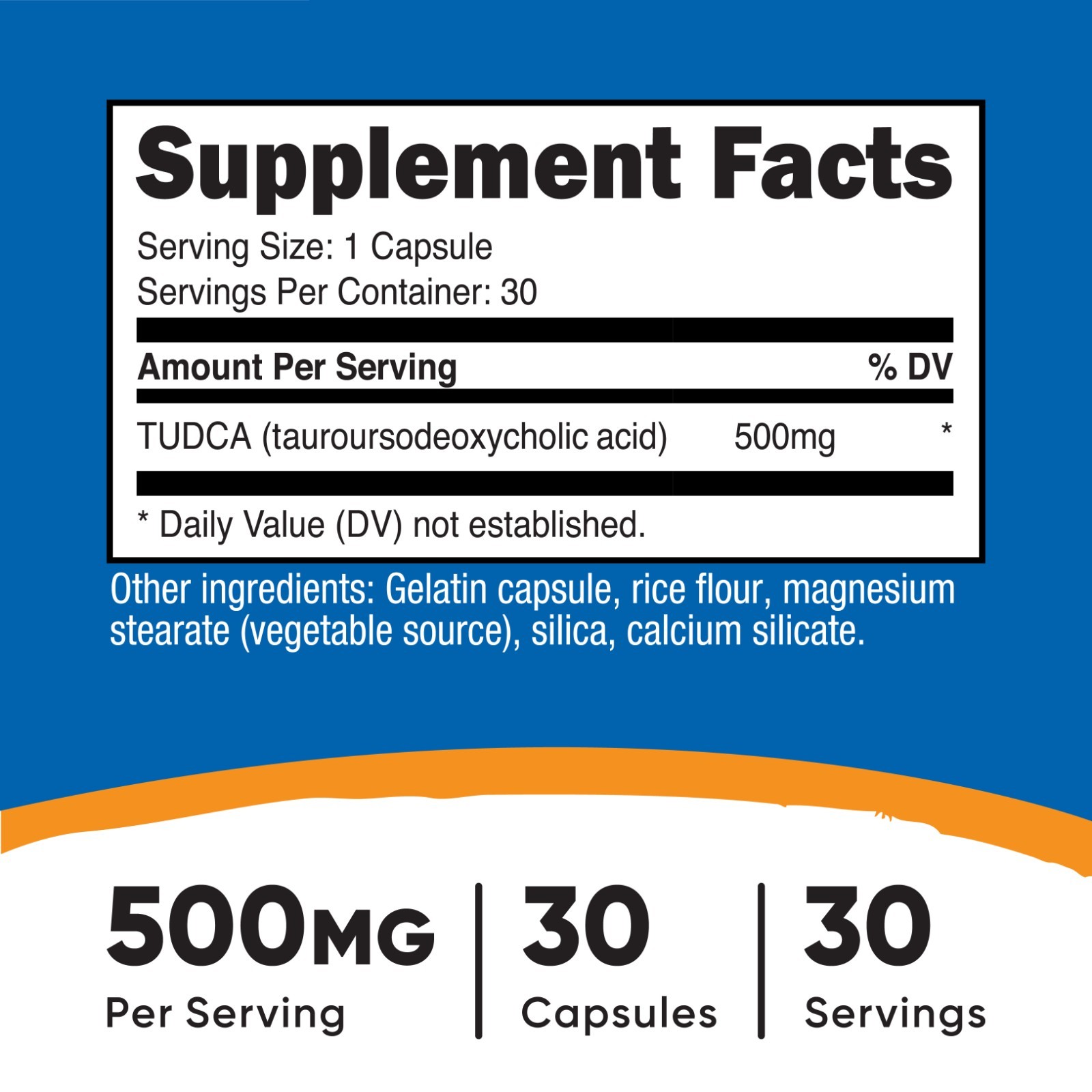 Nutricost Tudca 500mg, 30 Capsules (Tauroursodeoxycholic Acid) – Gluten Free