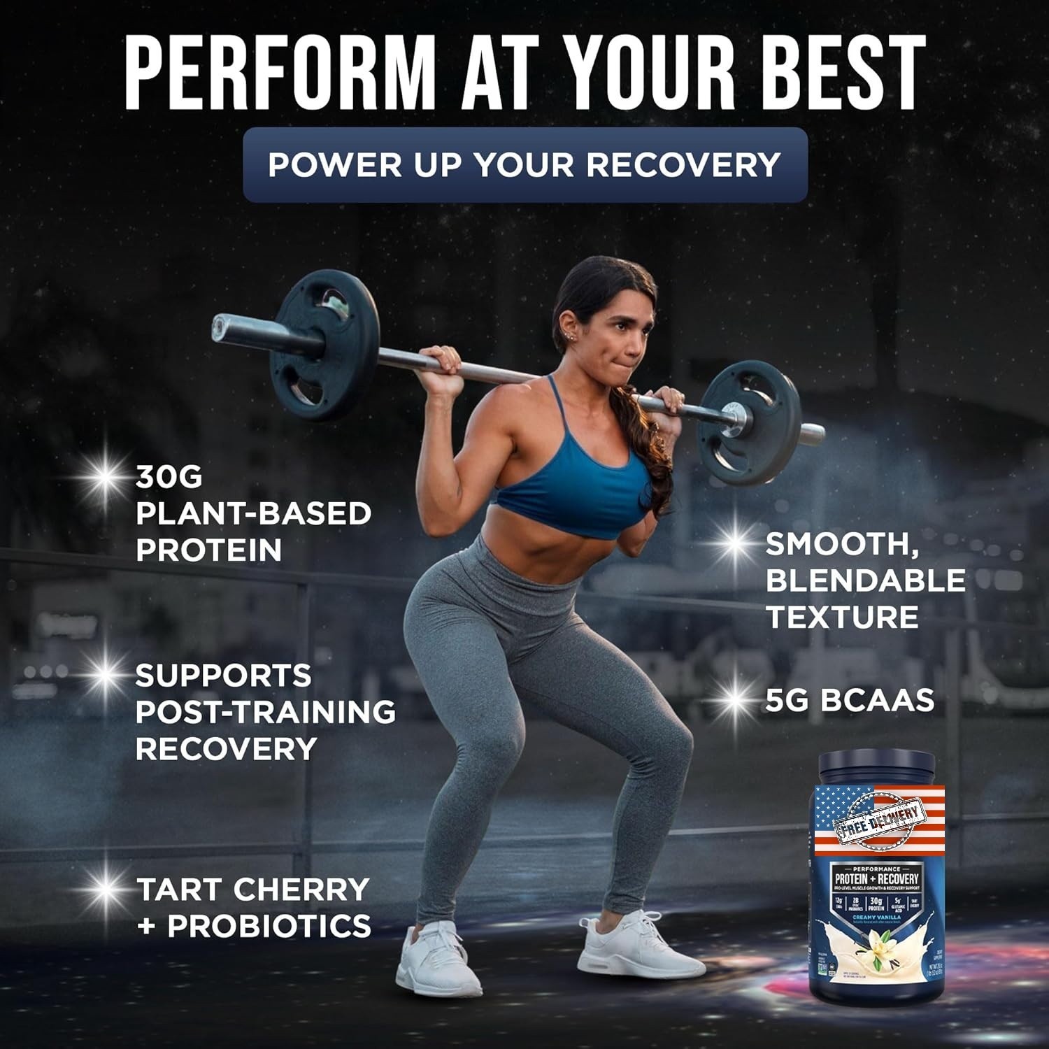 Proteína vegana 30g Protein con probióticos Para Recuperación muscular 1.8Lb