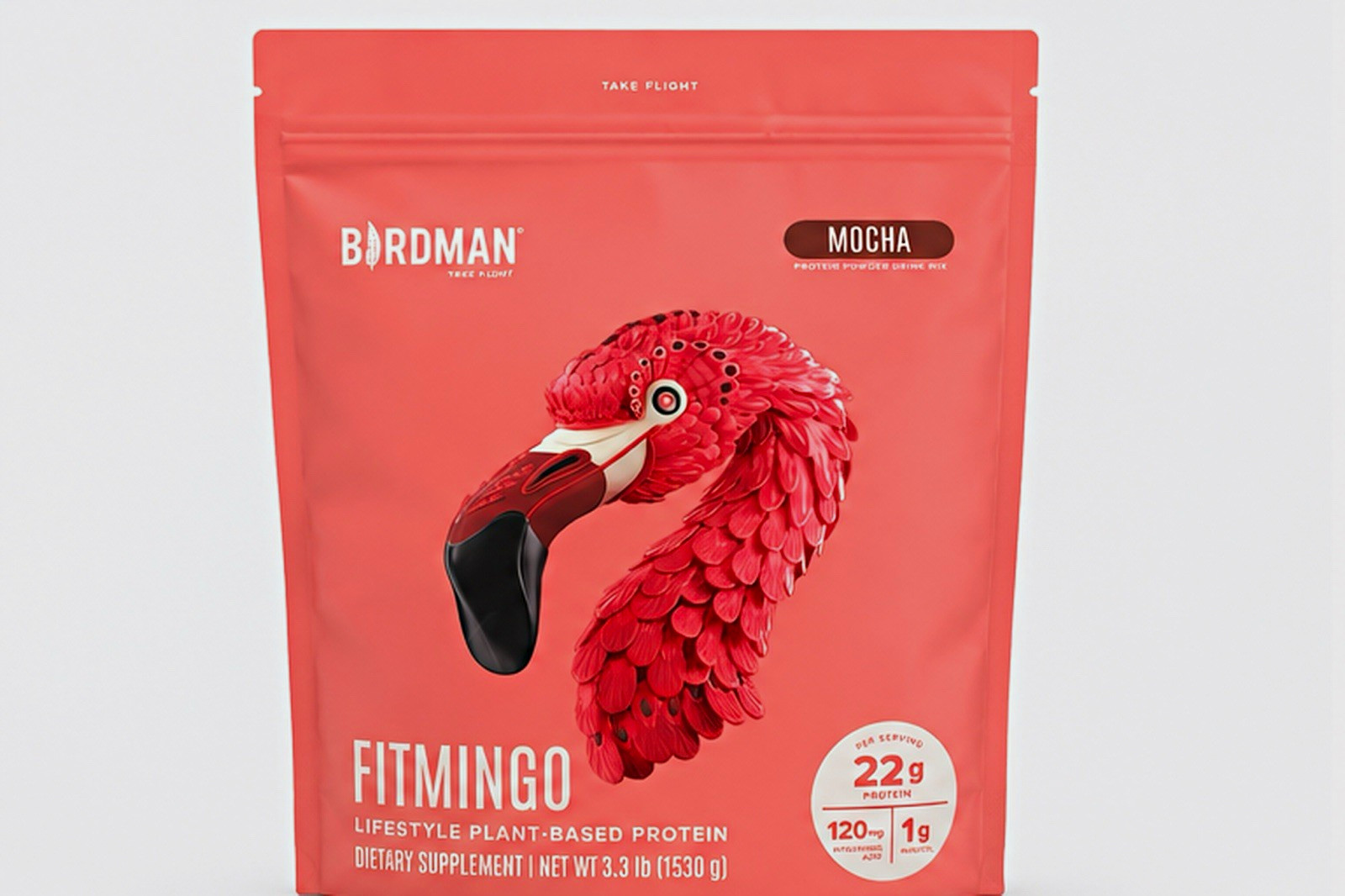 Birdman FitMingo Lifestyle Plant-Based Protein Powder Gluten-Free Mocha 3.3 lb